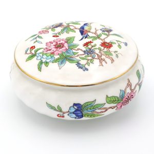 Aynsley Vintage Porcelain Trinket Box, Jewelry Box, Bonbonniere Hand-Painted