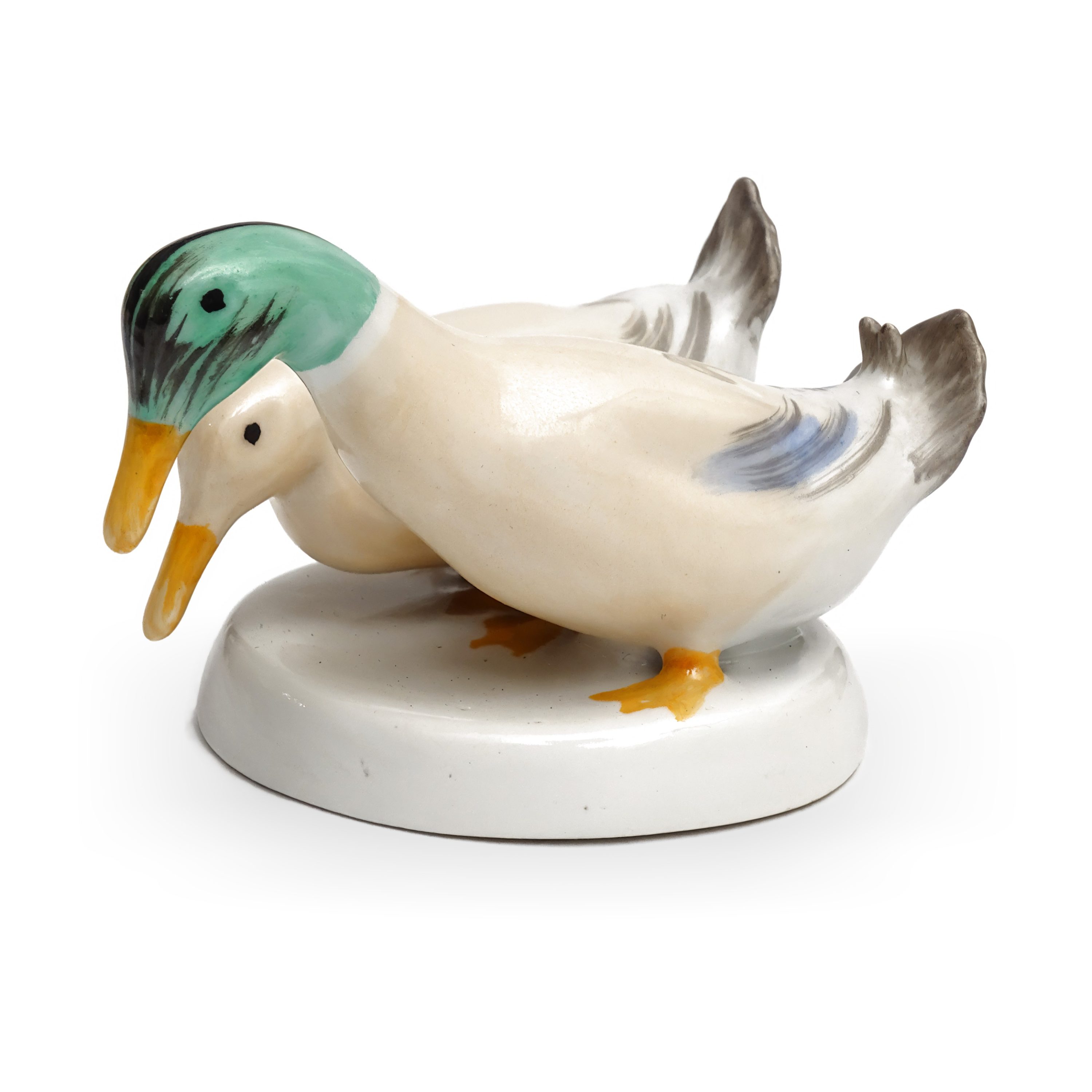 Porcelain Bird Figurines, Aquincum Ducks, Bird Art, Hungarian Hand Painted Vintage Bird