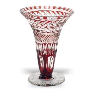 Bohemia Crystal Goblet Vase, Vintage European Art Decor Vase, Cut Crystal Collectible