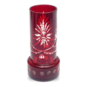 Bohemia Mini Vase, Red Crystal Vase, Handcrafted Czech Glass Accent