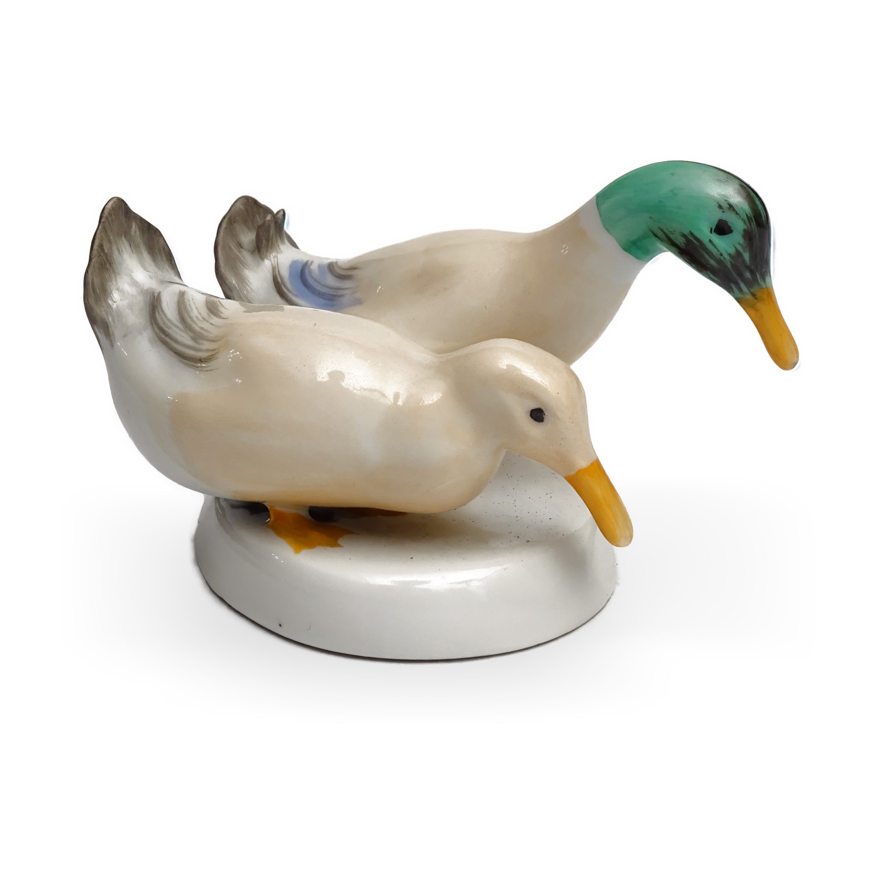 Porcelain Bird Figurines, Aquincum Ducks, Bird Art, Hungarian Hand Painted Vintage Bird