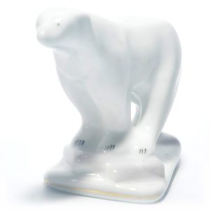 Porcelain Animal Figurine, Polar Bear, Handcrafted Collectible Sculpture, Vintage Alba Julia Décor, Ceramic