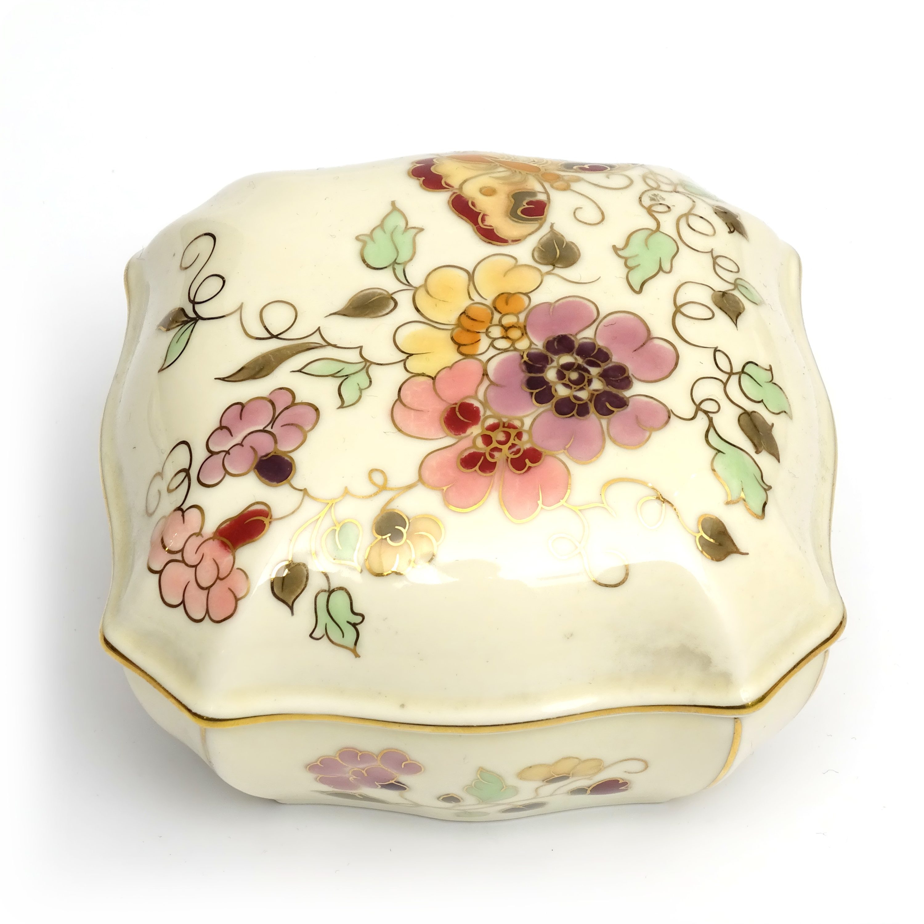 Zsolnay Porcelain Trinket Box, Treasure Box, Hand Painted Bonbonniere Vintage Gift, Jewelry Box