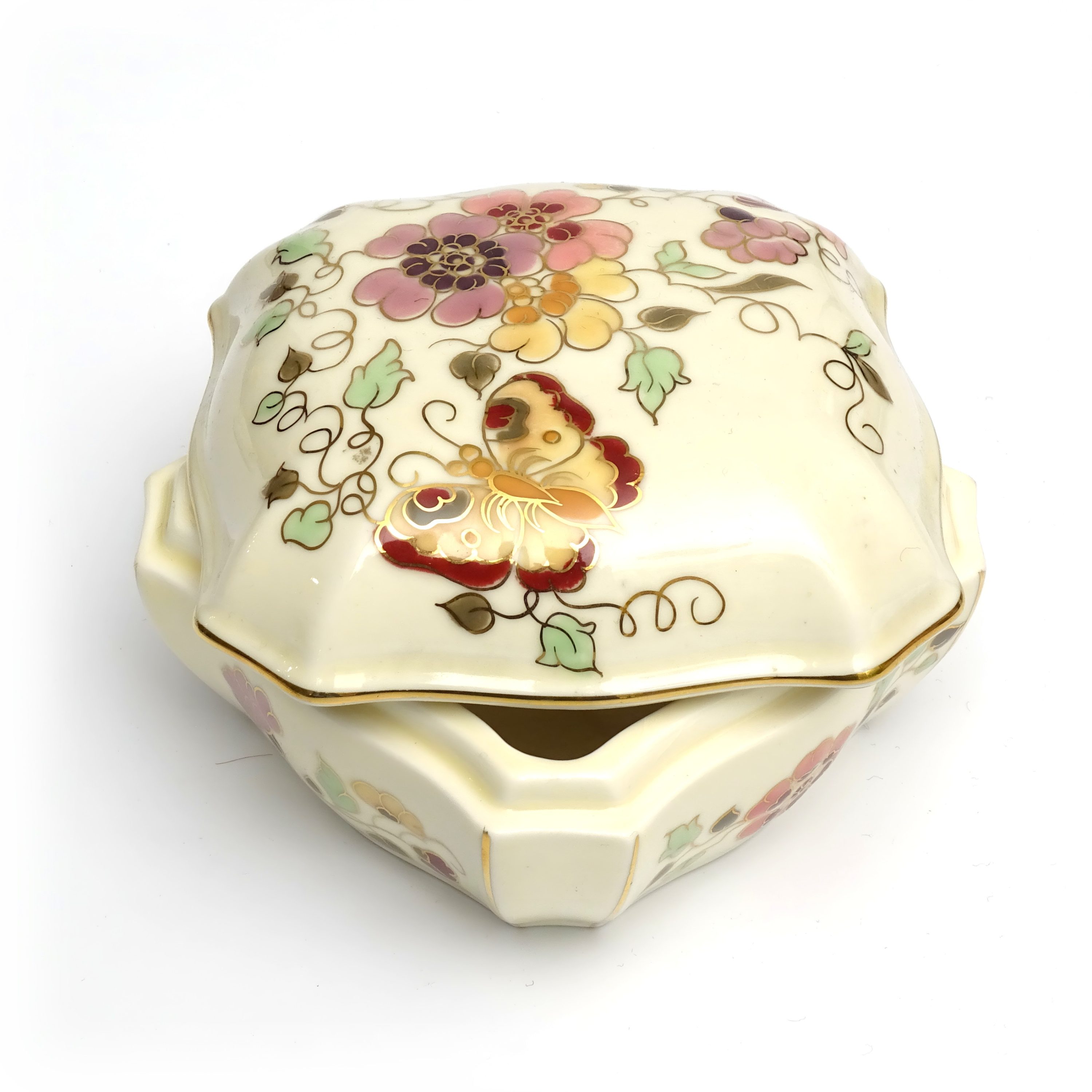 Zsolnay Porcelain Trinket Box, Treasure Box, Hand Painted Bonbonniere Vintage Gift, Jewelry Box