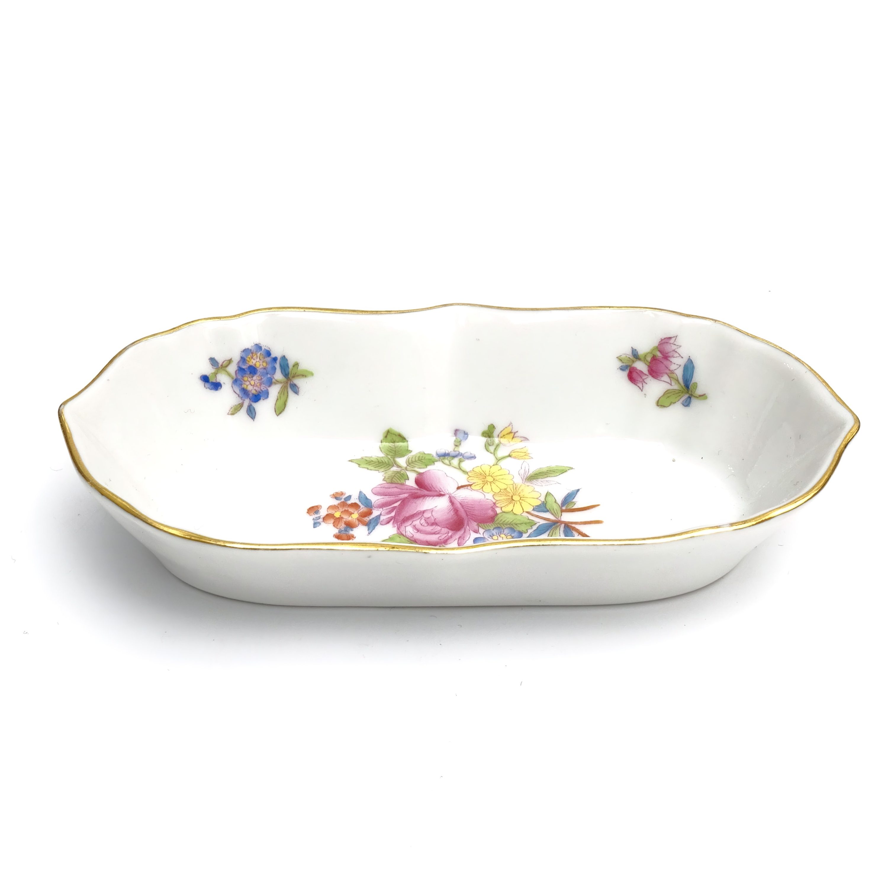 Herend Vintage Trinket Tray - Hand-Painted Porcelain Dish Decor