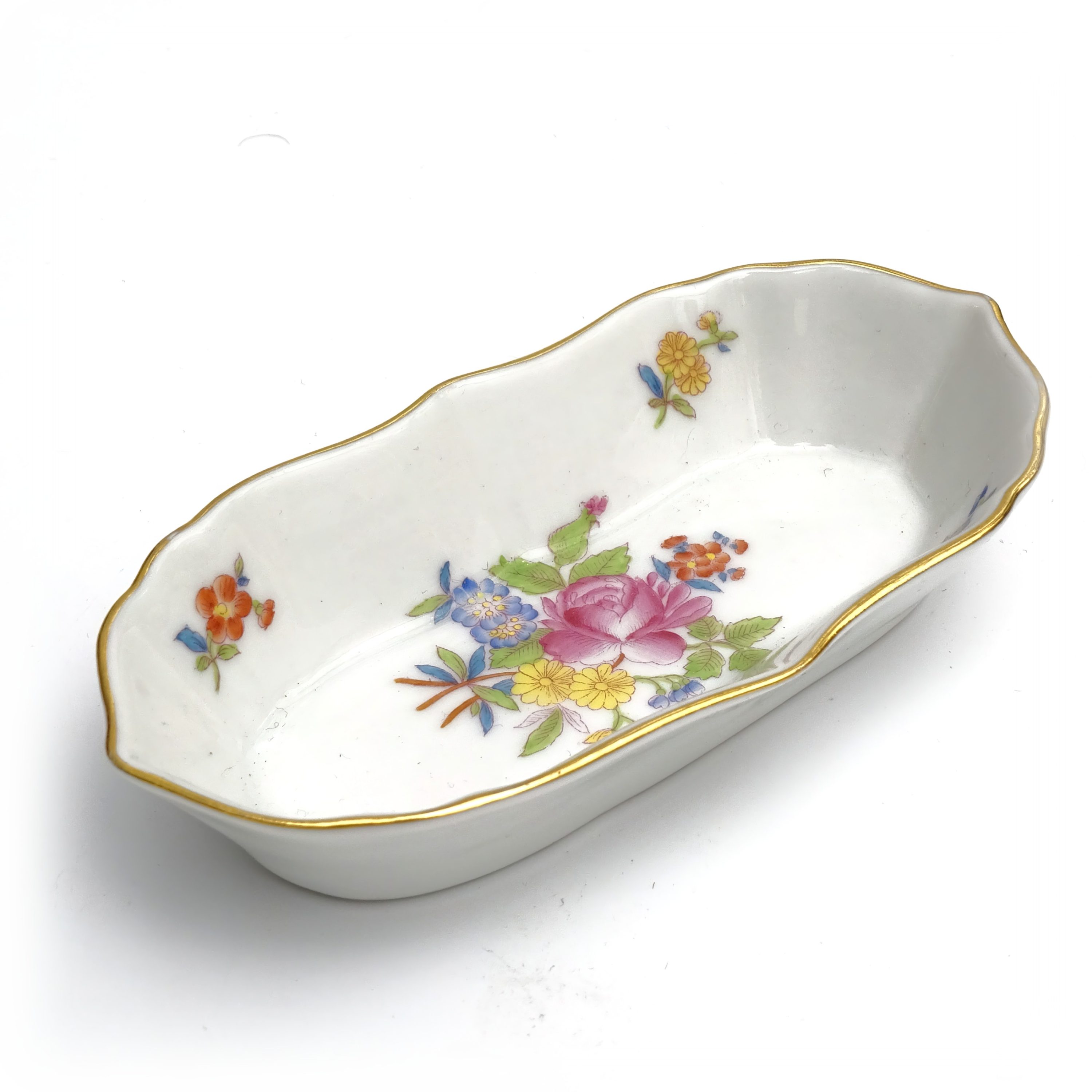 Herend Vintage Trinket Tray - Hand-Painted Porcelain Dish Decor