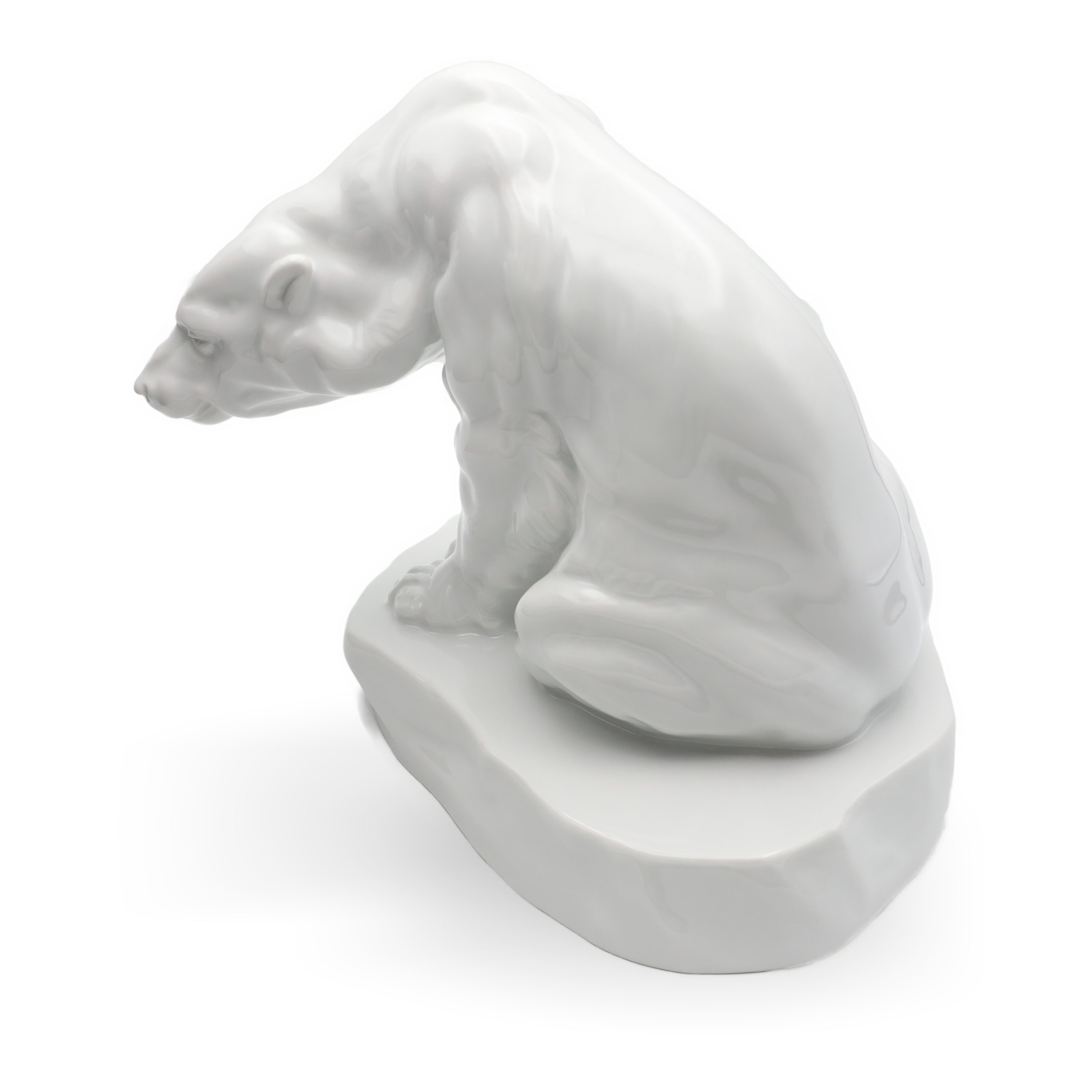 Herend Polar Bear, Antique Animal Figurine Polar Bear Sculpture, Markup Bela 1927, Hungarian Porcelain Hand Painted, Vintage Ceramic Collectible