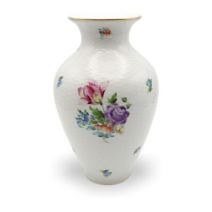 Herend Vase, Large Porcelain Floral Vase, Decorative Hand Painted Vase, Flower Vessel, Hungarian Vintage Room Decor