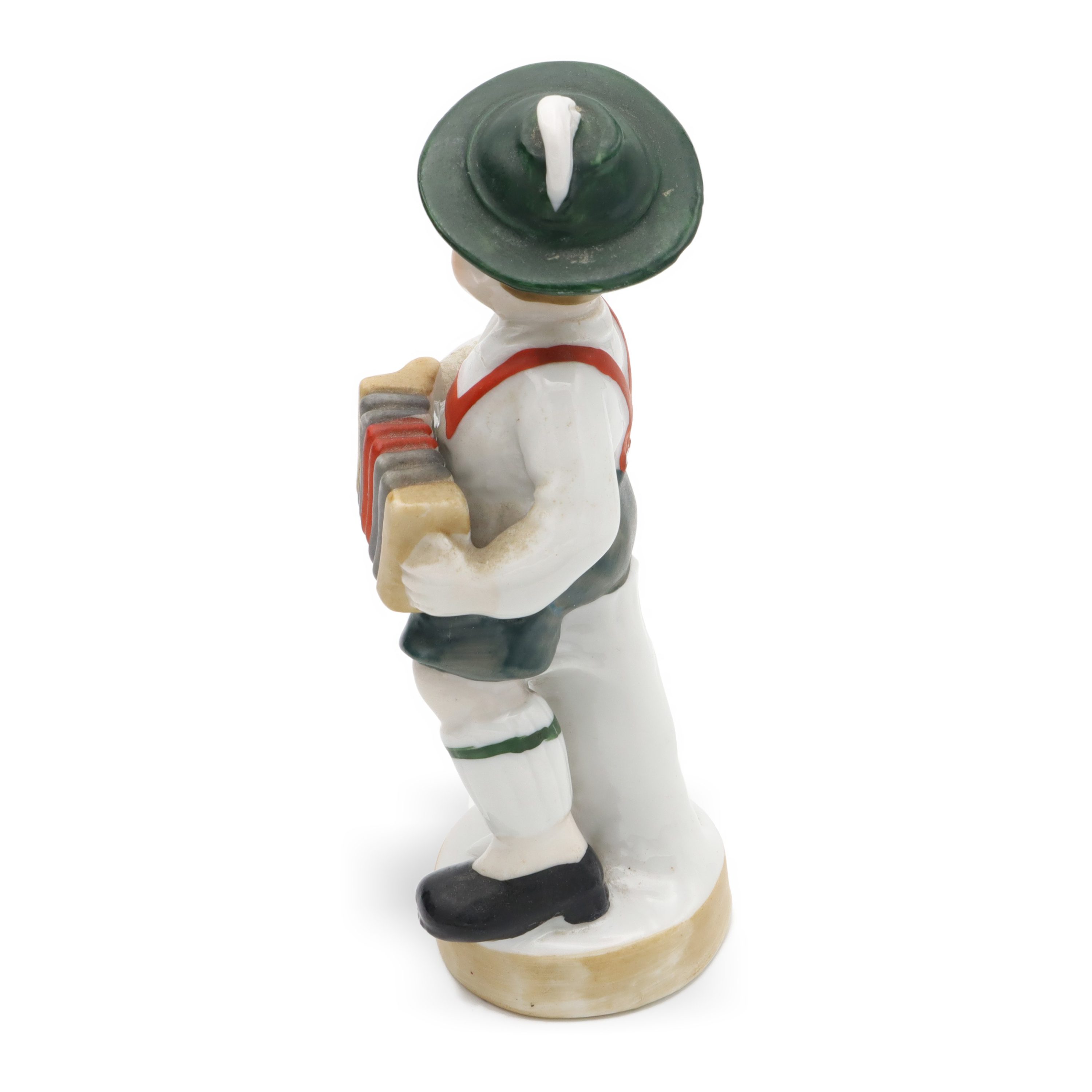 Vintage Boy Playing Accordion, Hand Painted Bavaria Porcelain, Ceramic Collectible Figurine