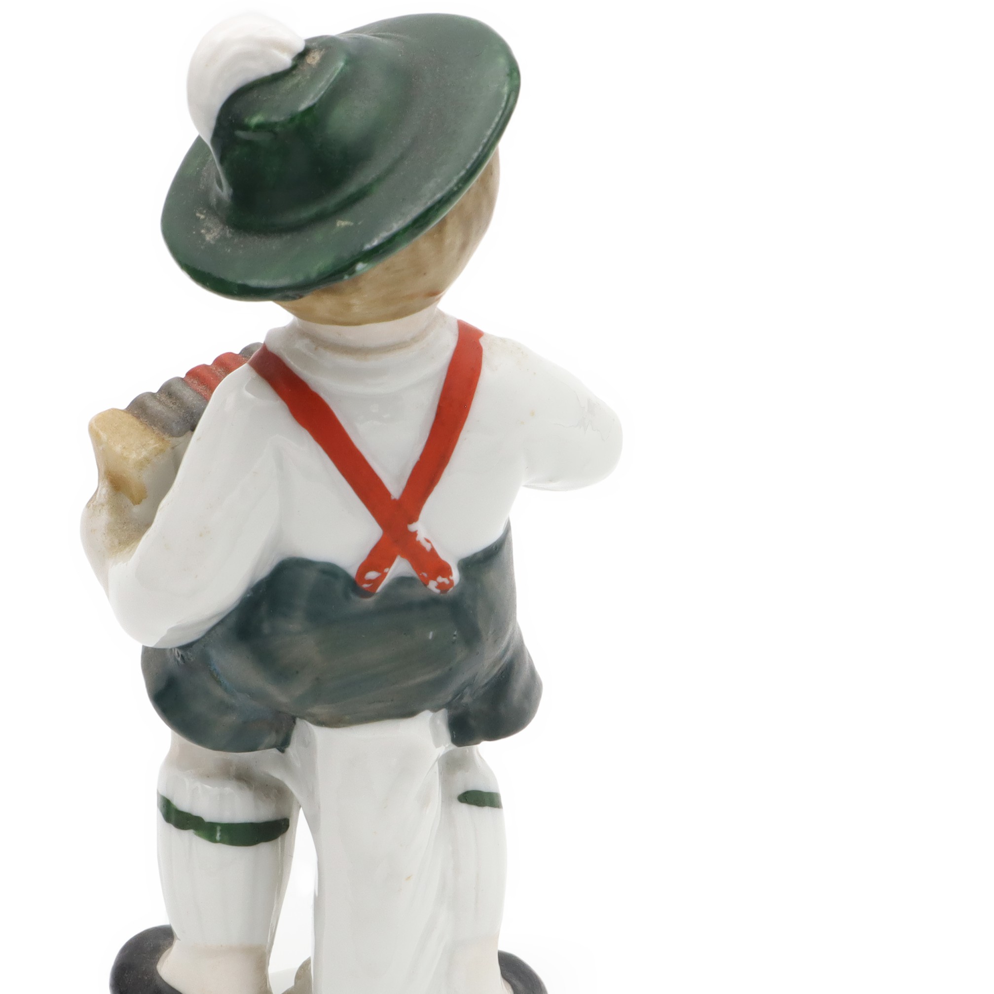 Vintage Boy Playing Accordion, Hand Painted Bavaria Porcelain, Ceramic Collectible Figurine