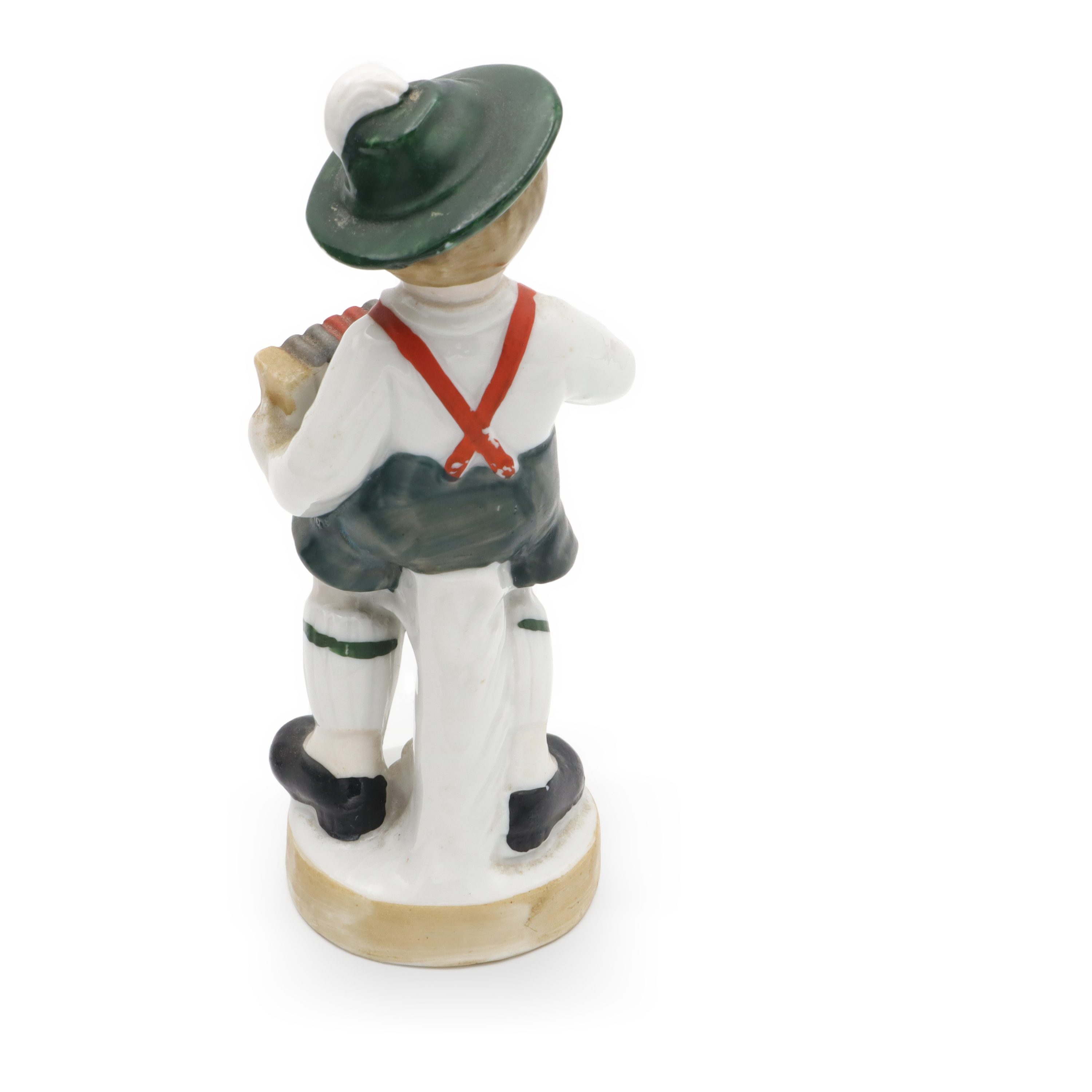 Vintage Boy Playing Accordion, Hand Painted Bavaria Porcelain, Ceramic Collectible Figurine