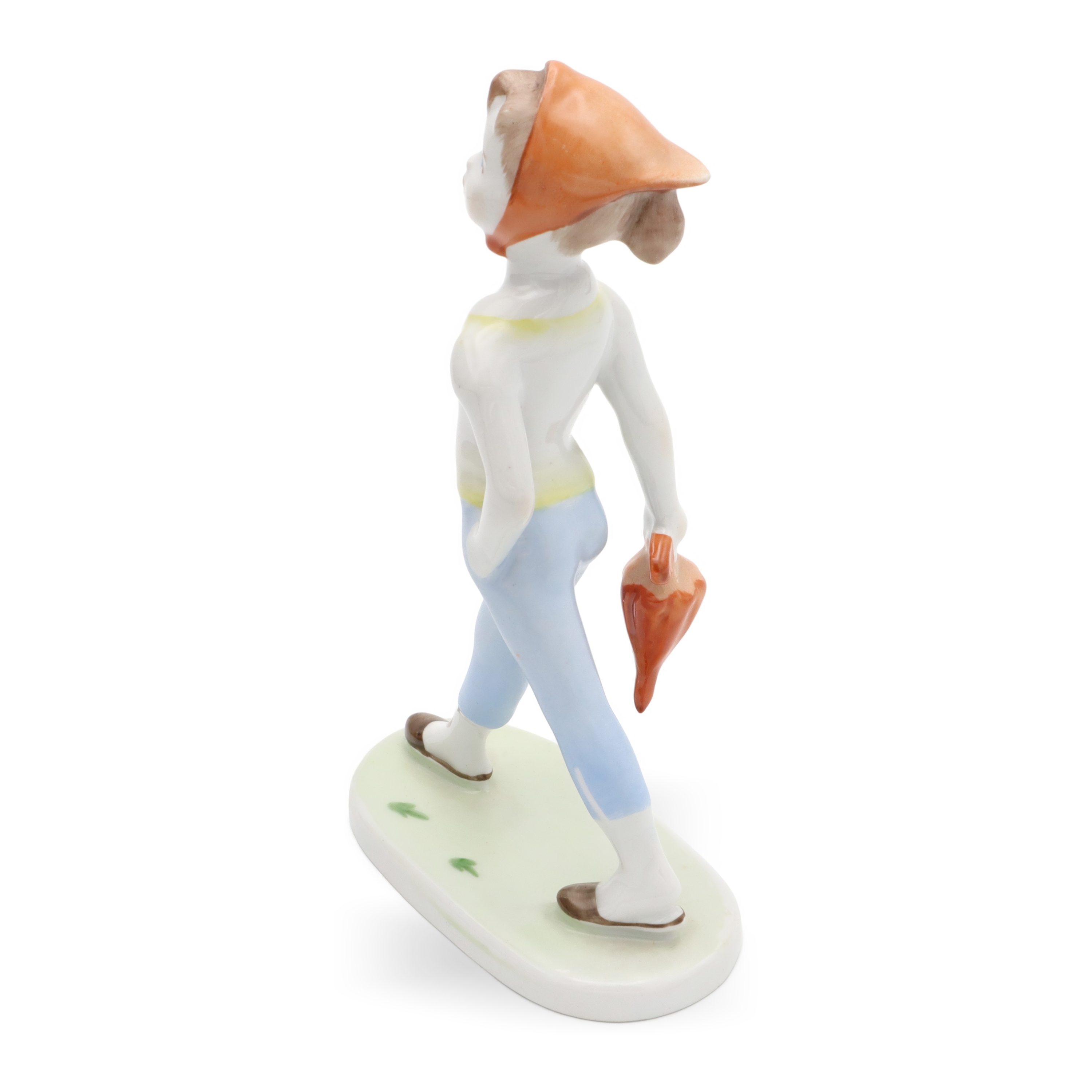 Vintage Hungarian Porcelain Aquincum Walking Girl Figurine, Hand Painted 1970s, Ceramic Collectible Sculpture