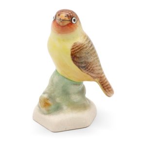 Yellow Bird Hand Painted Porcelain Figure, Bird Art Collectible, Pet Figurine, Vintage Ceramic Sculpture