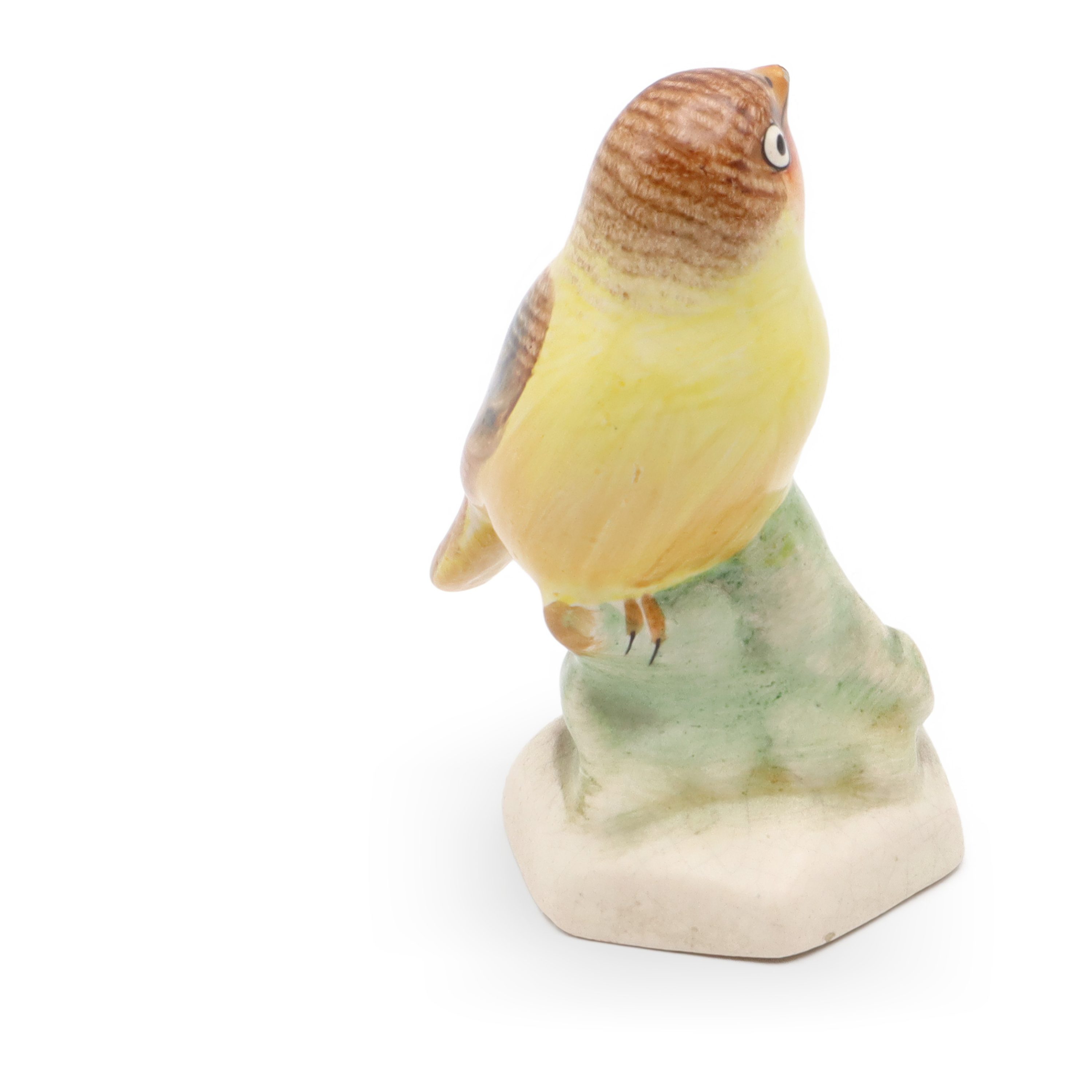 Yellow Bird Hand Painted Porcelain Figure, Bird Art Collectible, Pet Figurine, Vintage Ceramic Sculpture