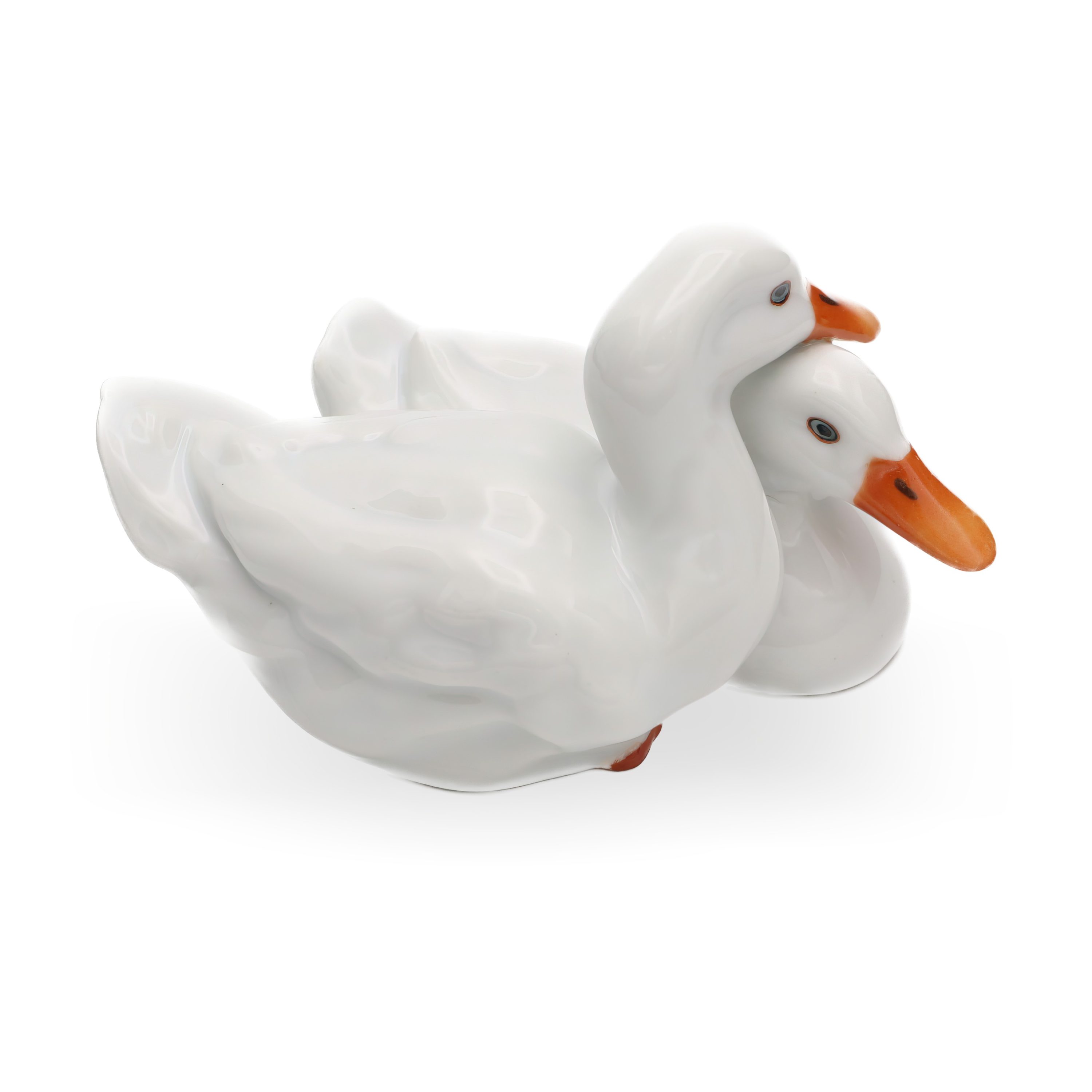 Vintage Herend Figurines, White Ducks, Collectible Porcelain Bird Statue, Hand Painted Hungarian Decor, Exquisite Handcrafted Home Accent Collectible