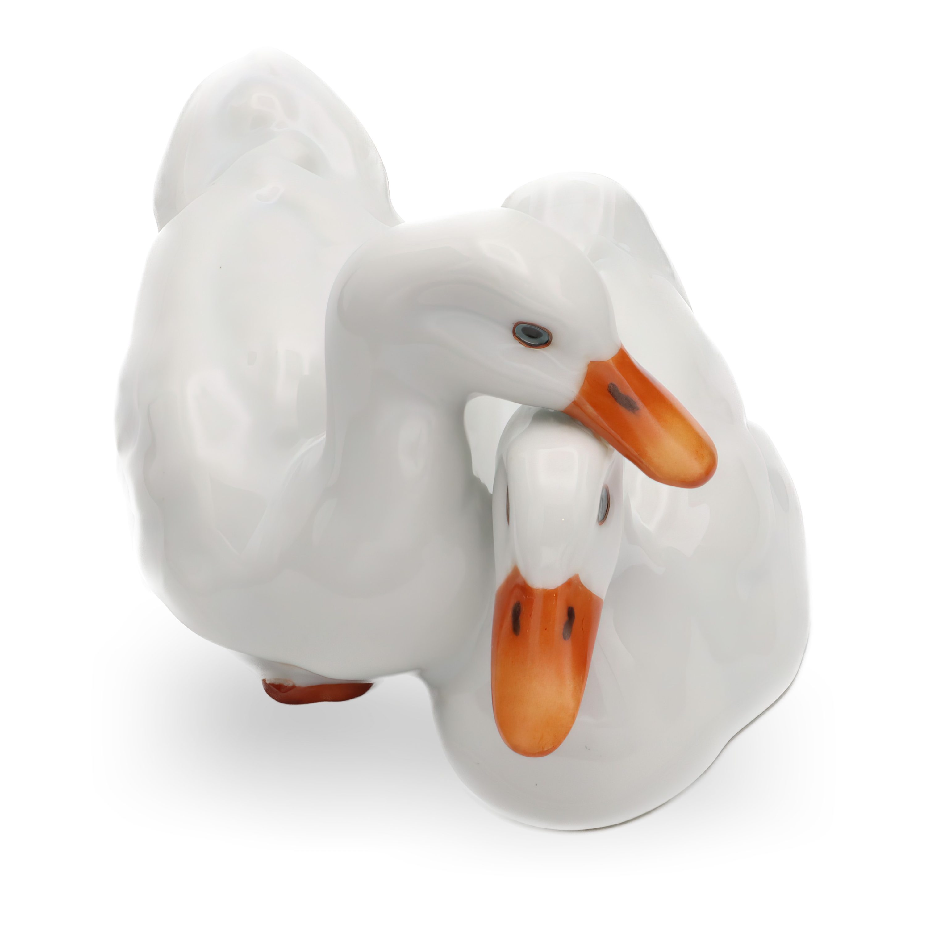 Vintage Herend Figurines, White Ducks, Collectible Porcelain Bird Statue, Hand Painted Hungarian Decor, Exquisite Handcrafted Home Accent Collectible