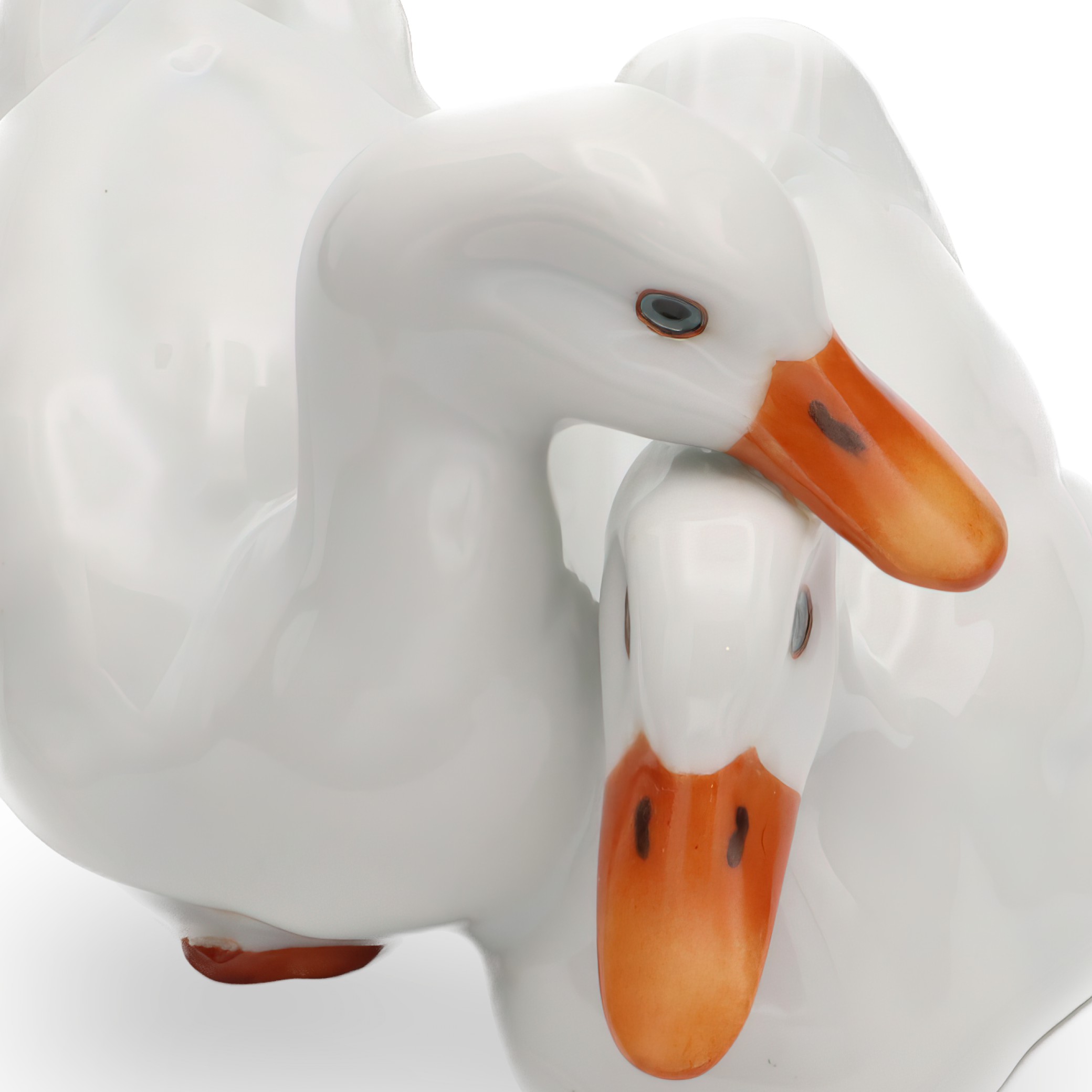 Vintage Herend Figurines, White Ducks, Collectible Porcelain Bird Statue, Hand Painted Hungarian Decor, Exquisite Handcrafted Home Accent Collectible