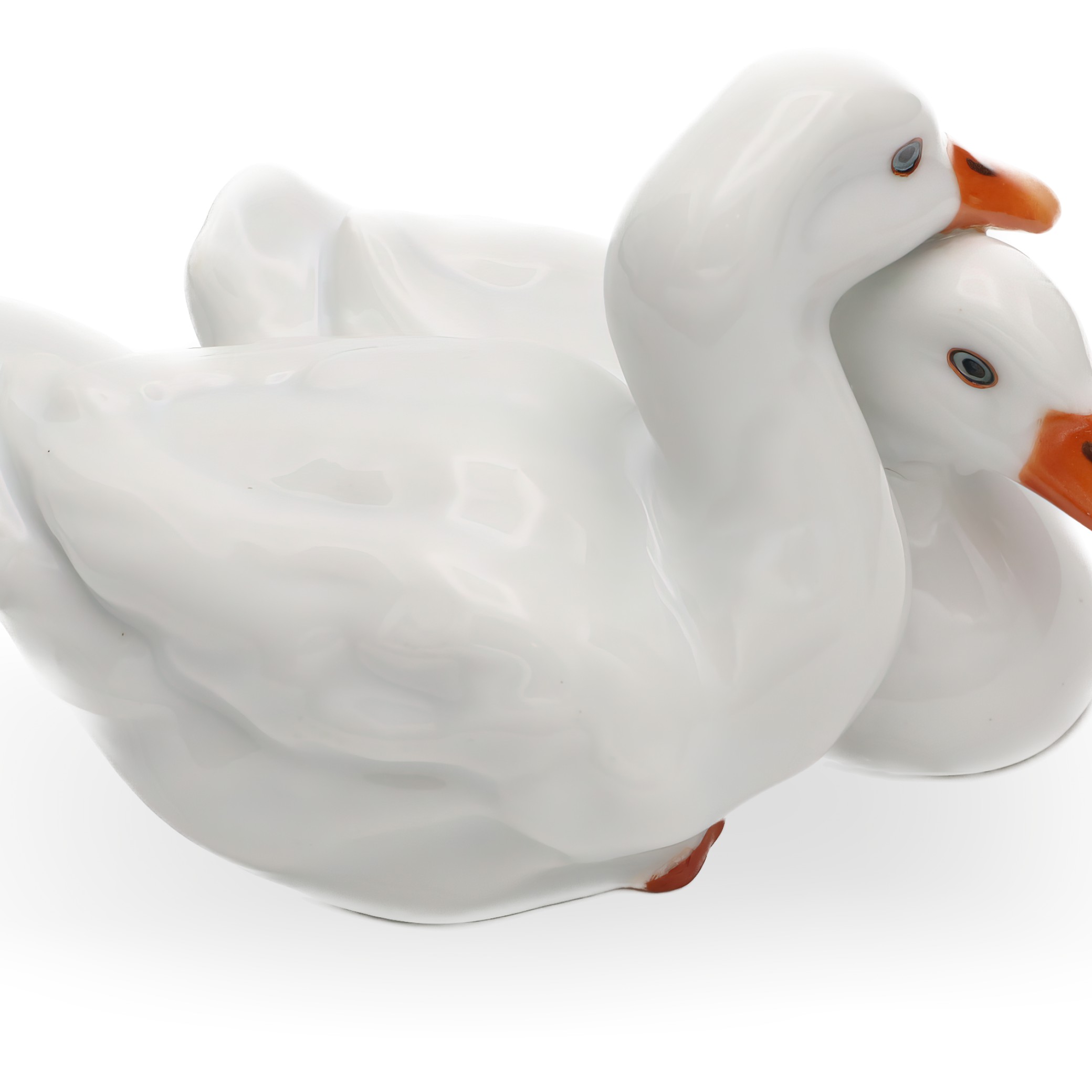 Vintage Herend Figurines, White Ducks, Collectible Porcelain Bird Statue, Hand Painted Hungarian Decor, Exquisite Handcrafted Home Accent Collectible
