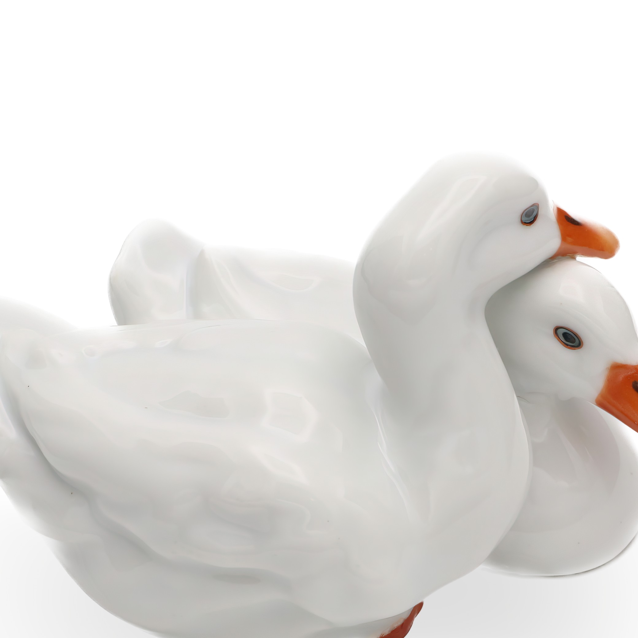 Vintage Herend Figurines, White Ducks, Collectible Porcelain Bird Statue, Hand Painted Hungarian Decor, Exquisite Handcrafted Home Accent Collectible