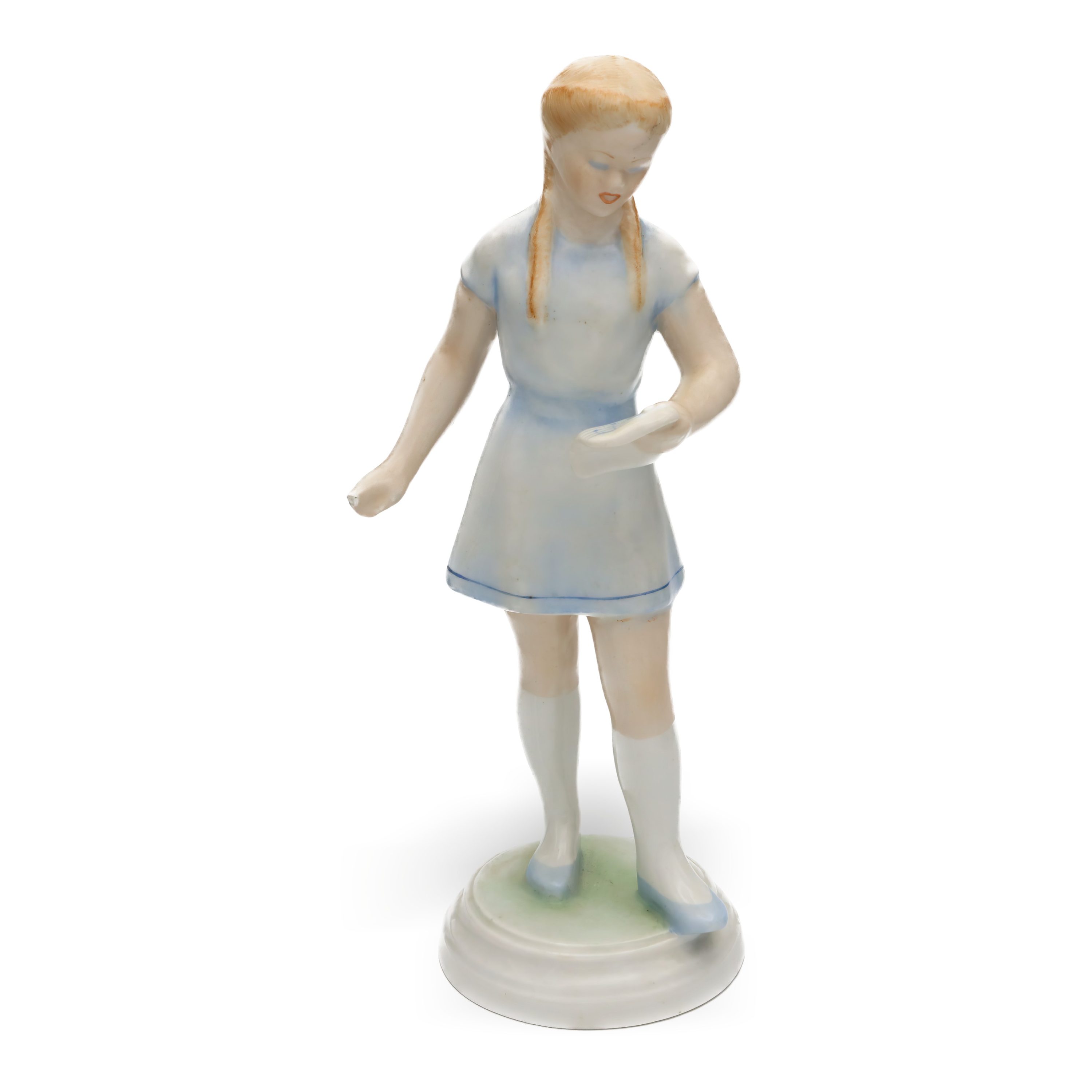 Vintage Porcelain Singing Girl Figurine, Handcrafted Room Decor Statue Collectible