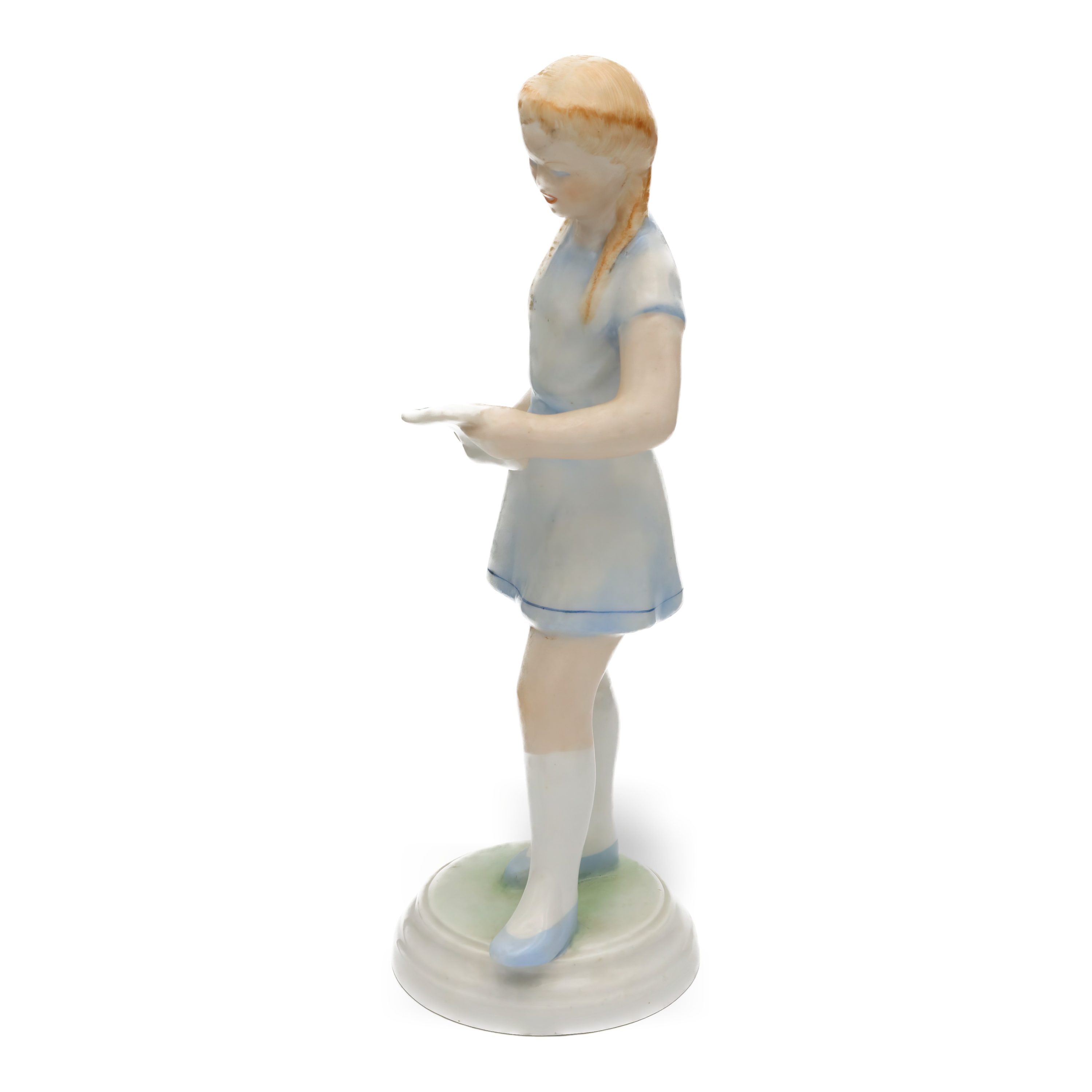 Vintage Porcelain Singing Girl Figurine, Handcrafted Room Decor Statue Collectible