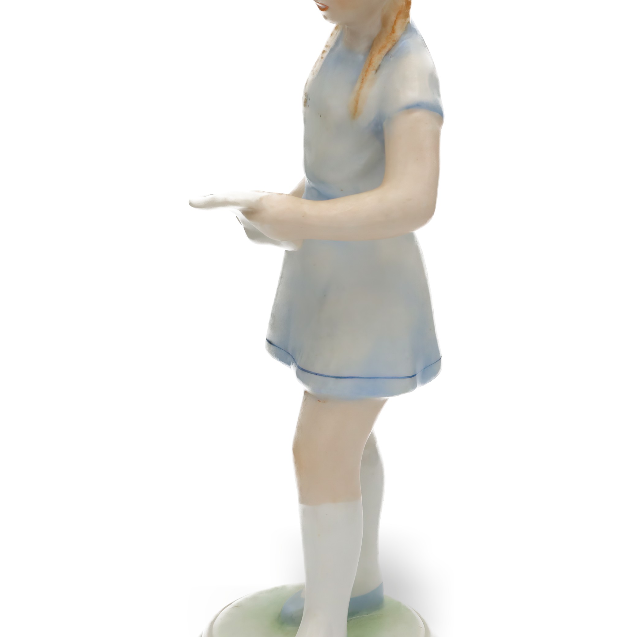 Vintage Porcelain Singing Girl Figurine, Handcrafted Room Decor Statue Collectible