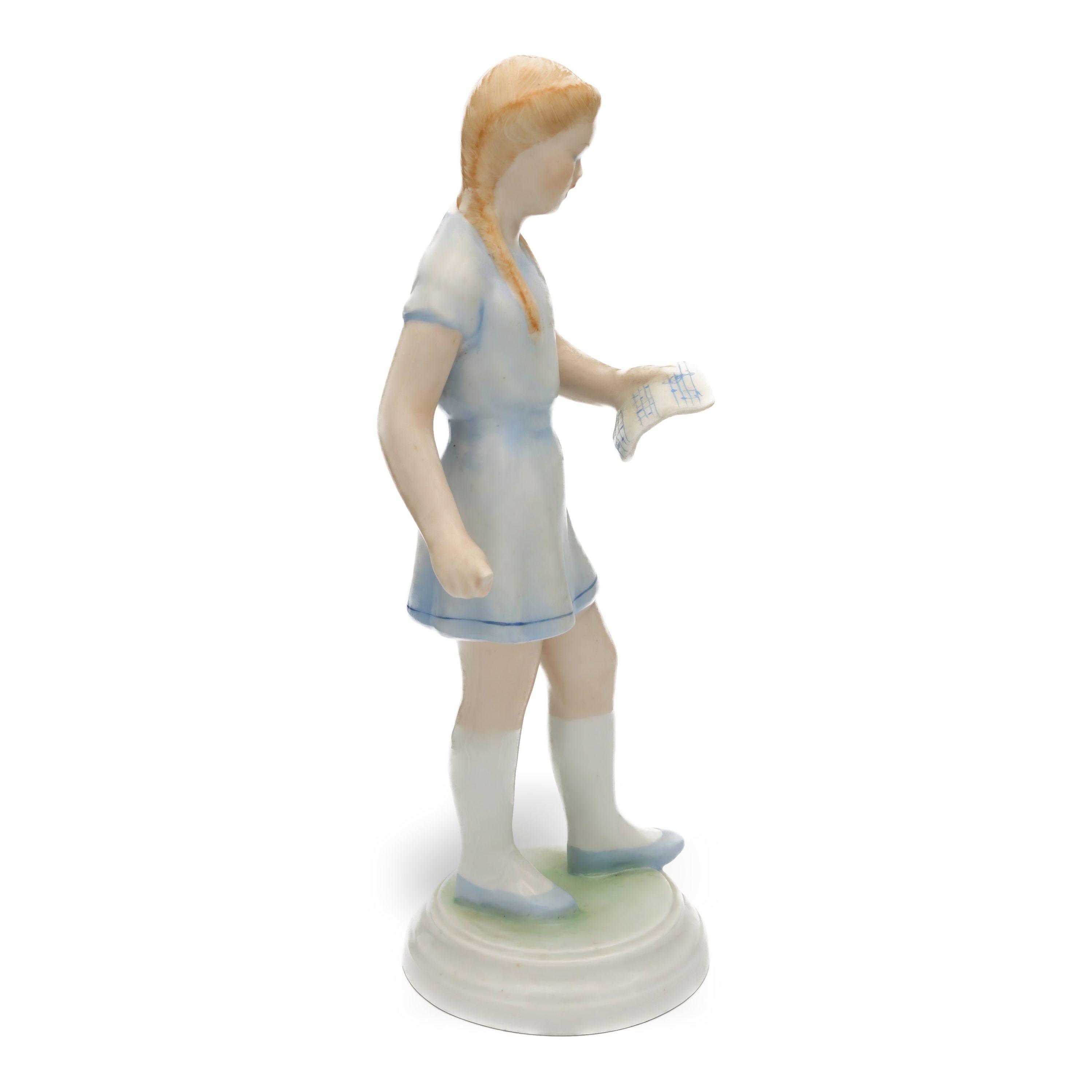 Vintage Porcelain Singing Girl Figurine, Handcrafted Room Decor Statue Collectible