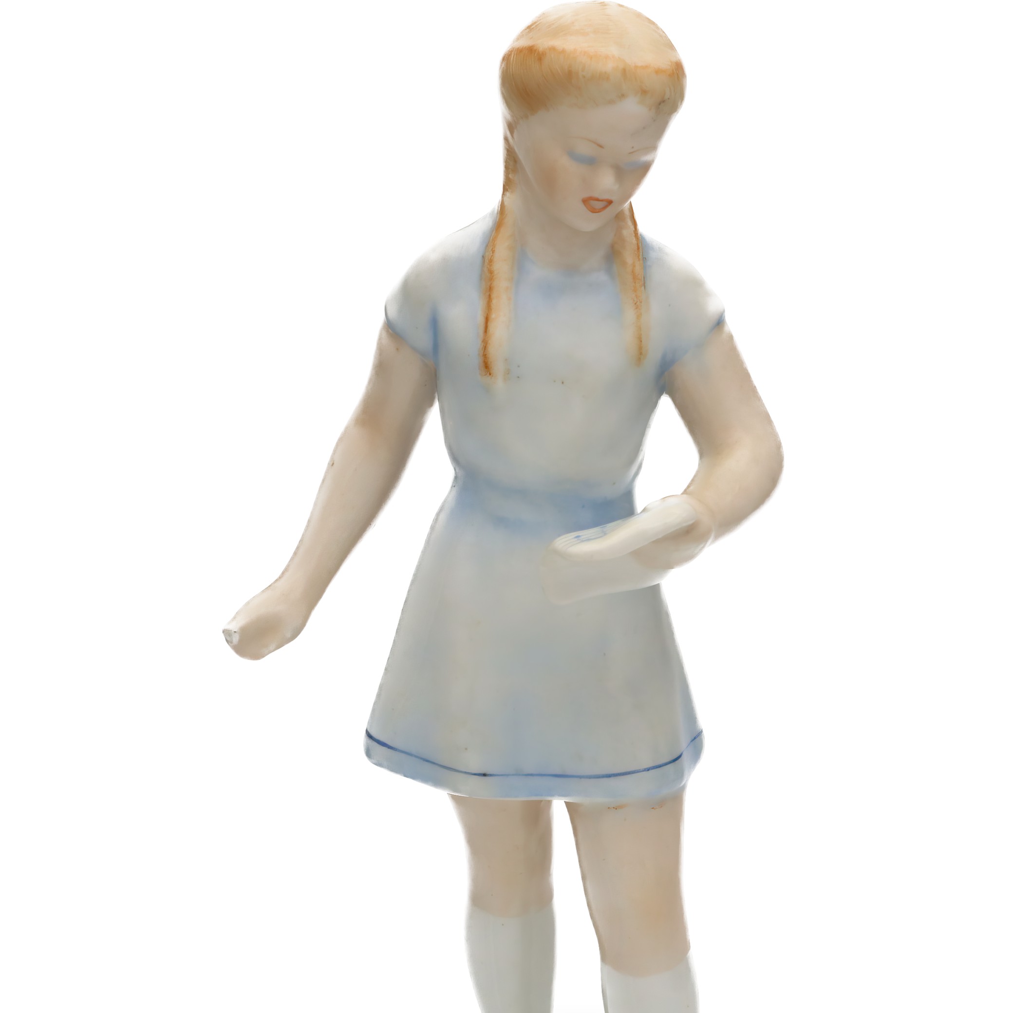 Vintage Porcelain Singing Girl Figurine, Handcrafted Room Decor Statue Collectible
