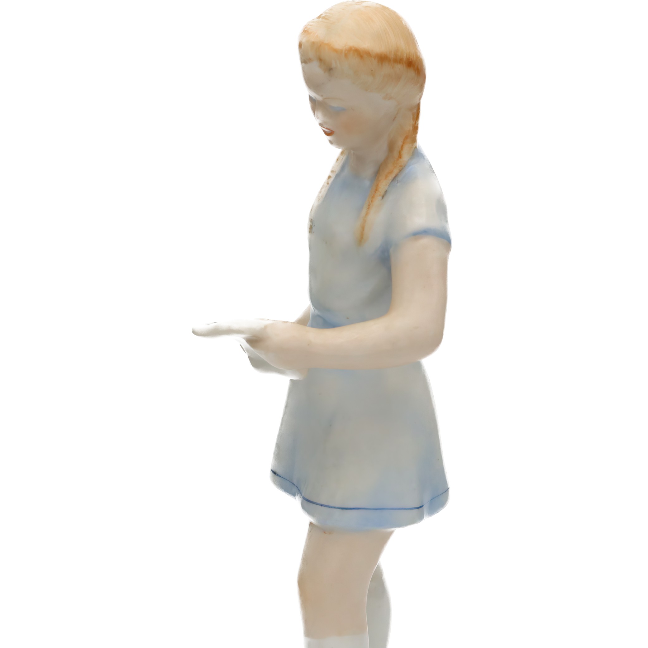 Vintage Porcelain Singing Girl Figurine, Handcrafted Room Decor Statue Collectible