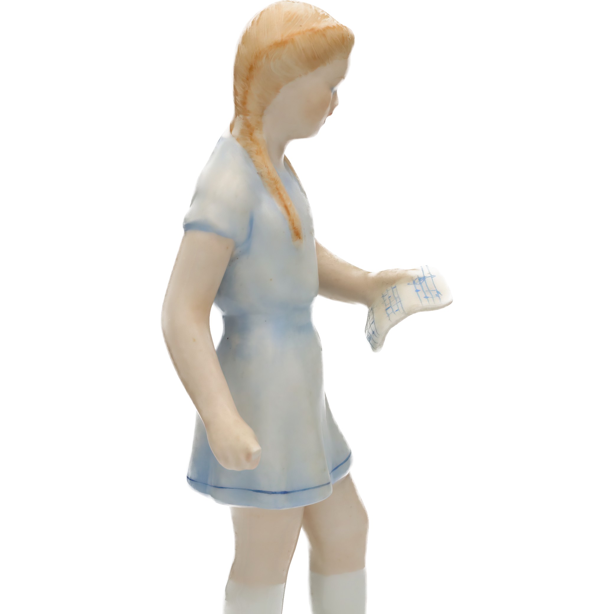 Vintage Porcelain Singing Girl Figurine, Handcrafted Room Decor Statue Collectible