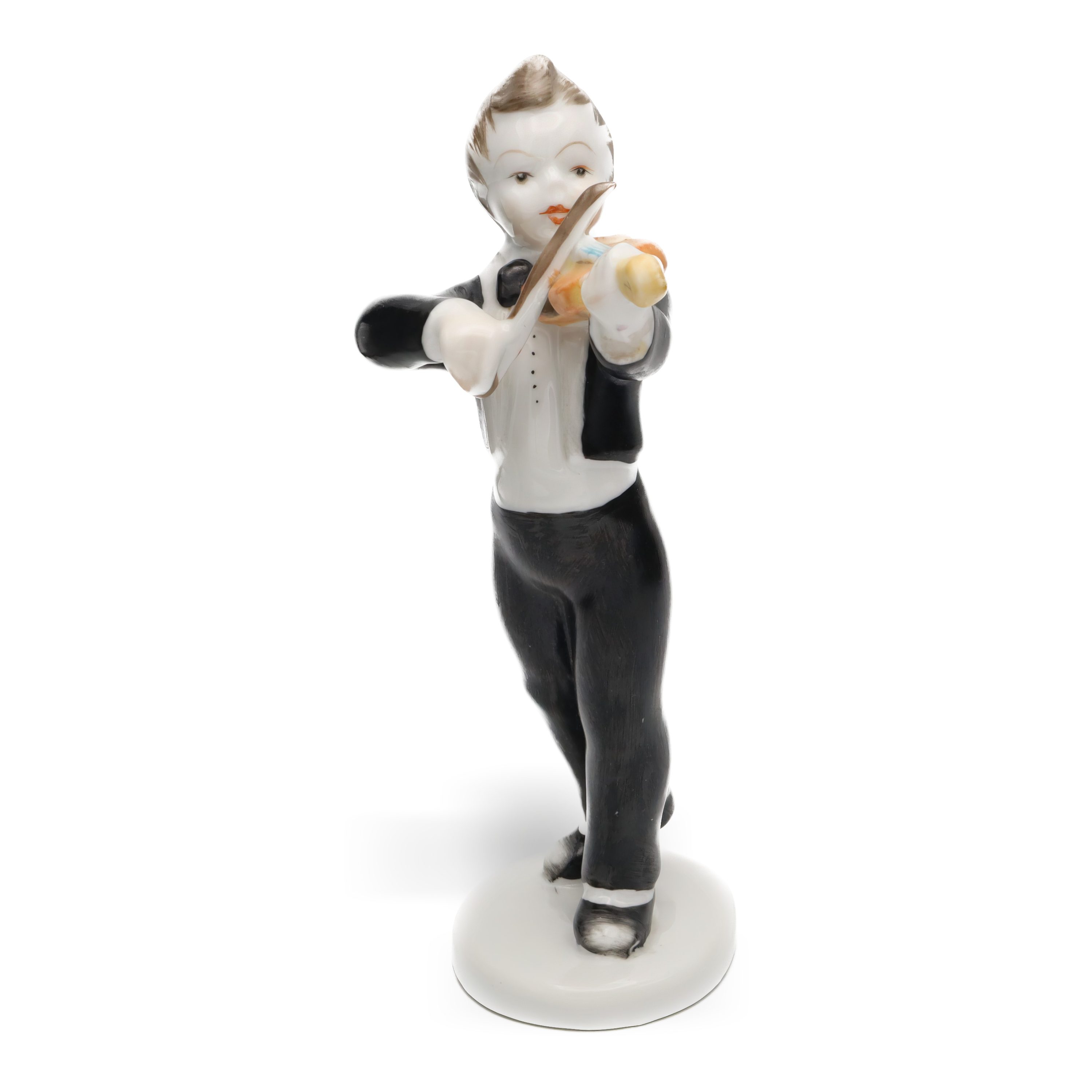 Porcelain Violinist Figurine, Timeless Elegance In Music-Inspired Artworks And Antique Decor, Collectible Hollohaza Porcelain