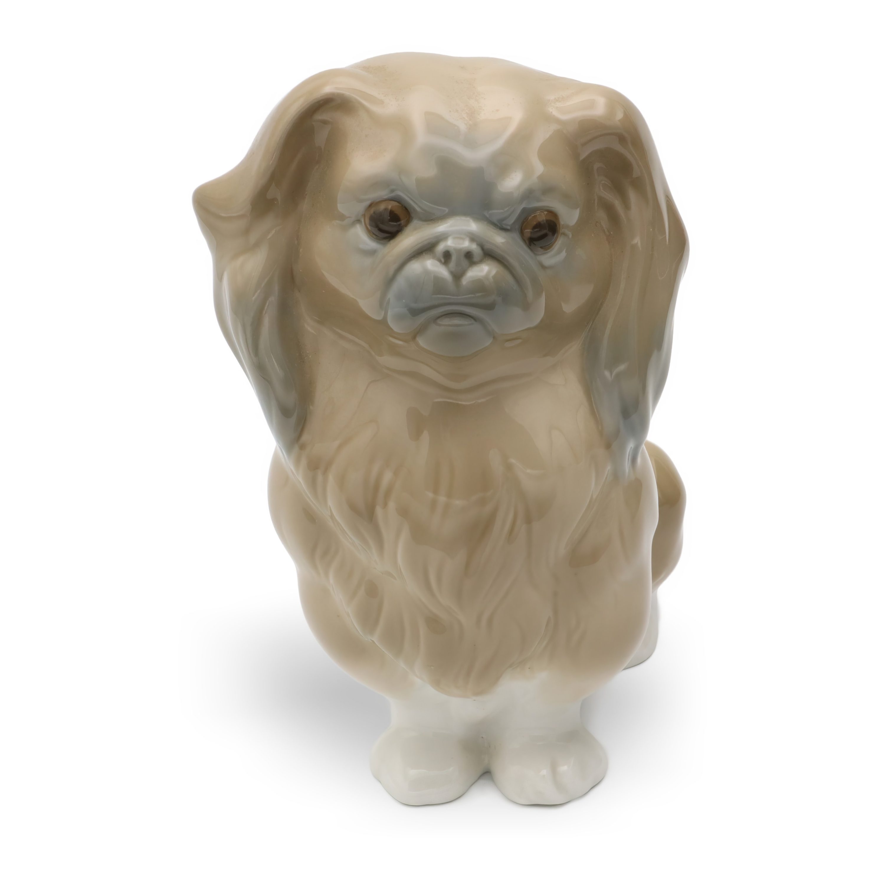 Lladro Pekingese, Hand Painted Vintage Dog Figurine, Lladro Puppy, Collectible Porcelain Canine Sculpture, Retired