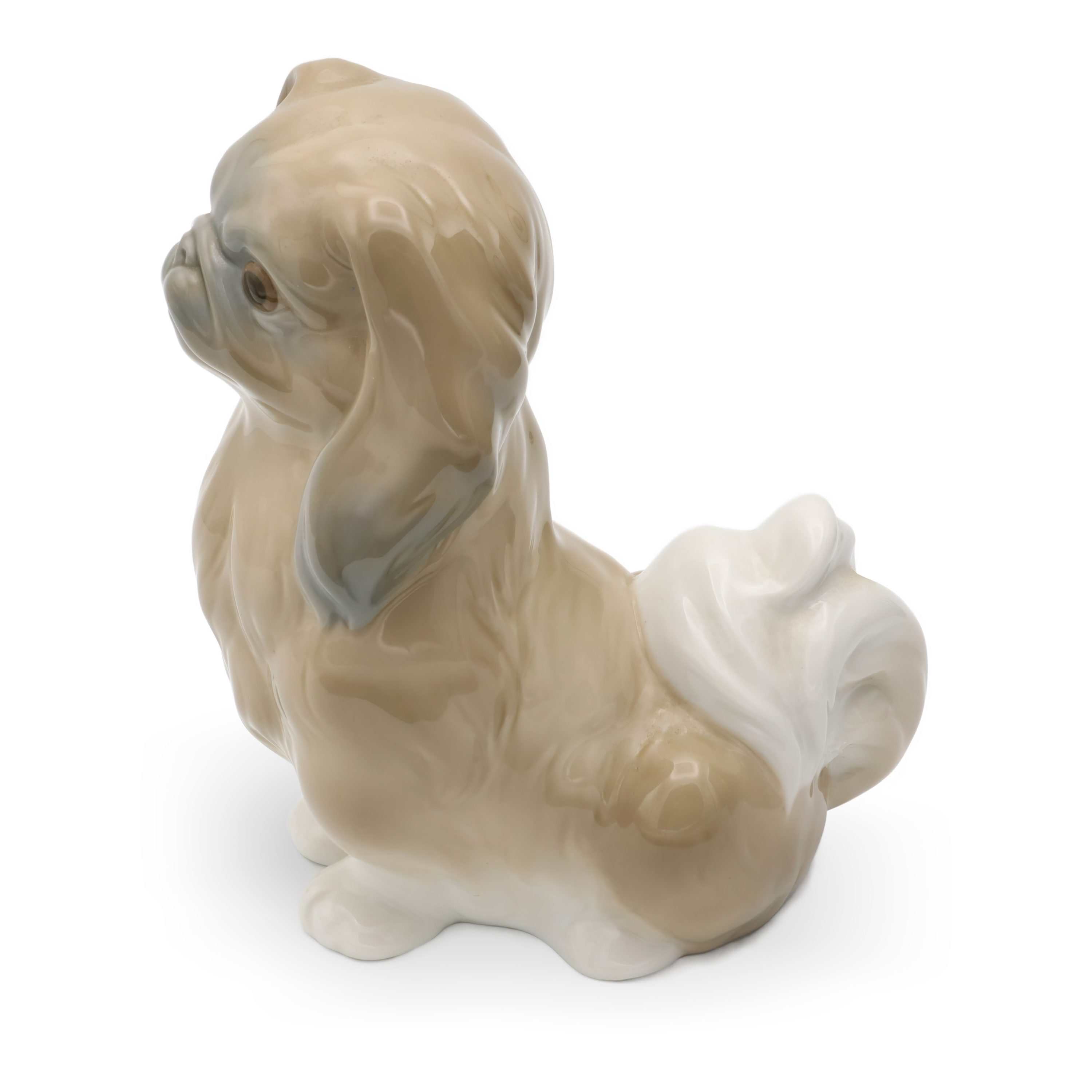 Lladro Pekingese, Hand Painted Vintage Dog Figurine, Lladro Puppy, Collectible Porcelain Canine Sculpture, Retired