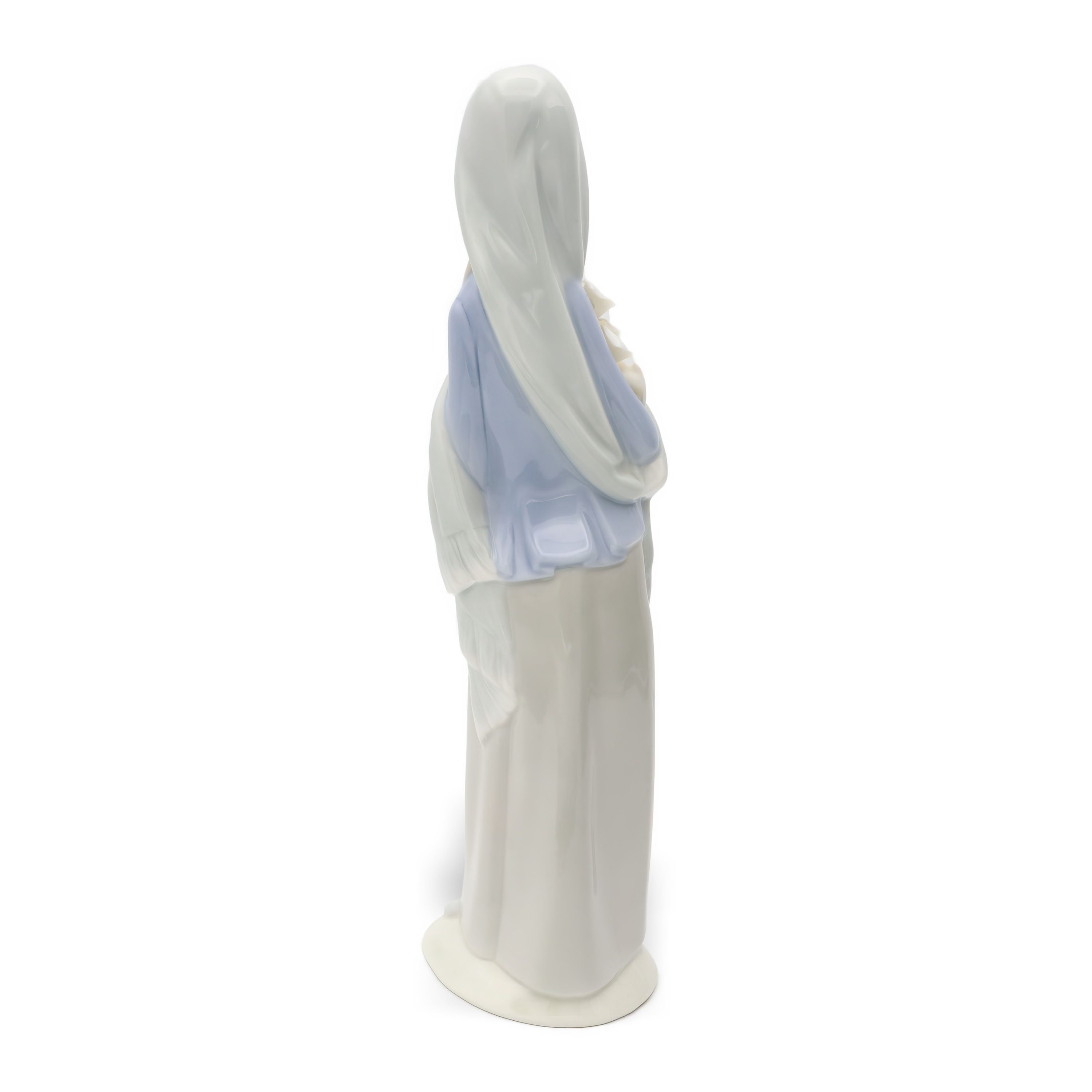 Lladro Veiled Lady With Lilies, Girl With Flowers, Vintage Hand-Painted Porcelain