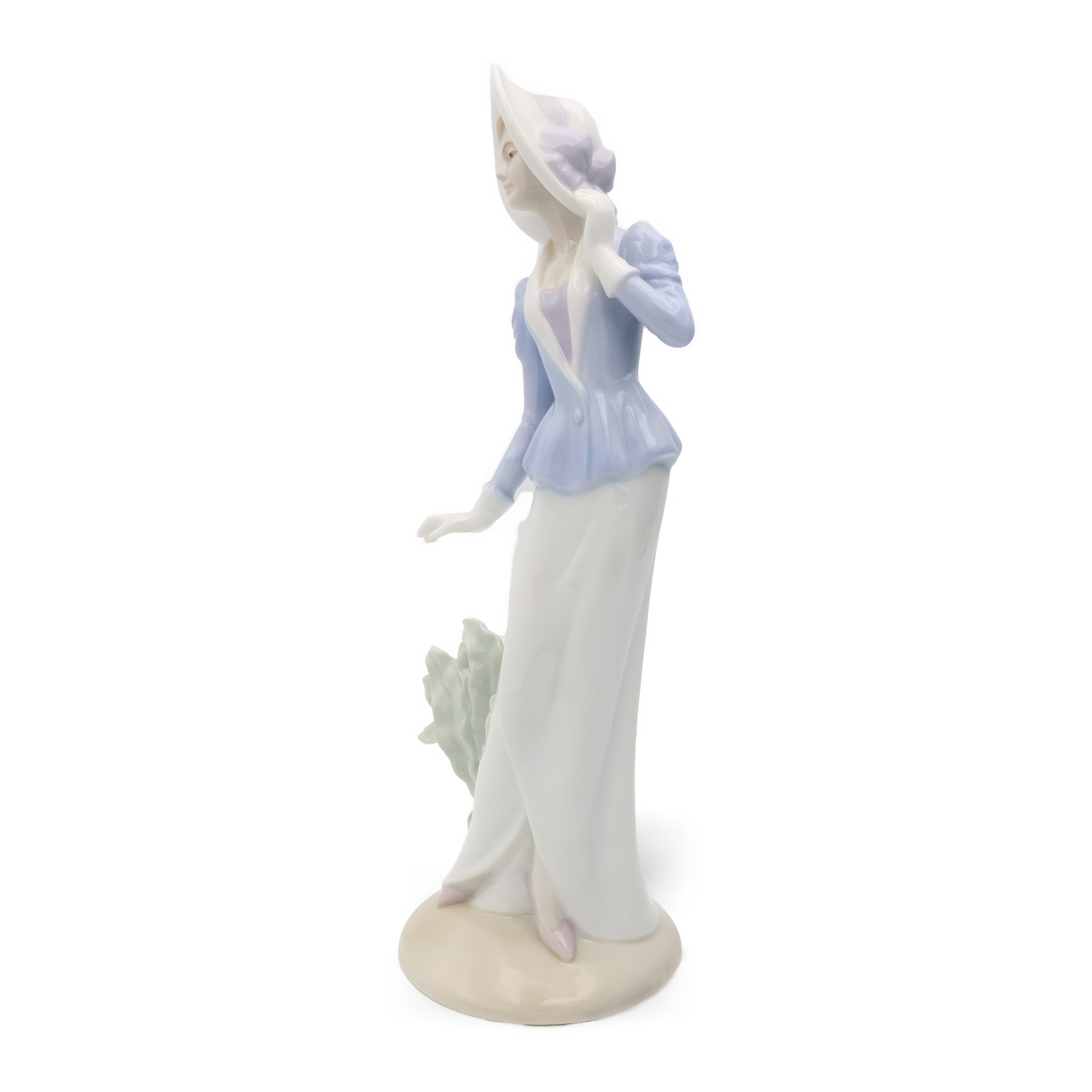 Monti Fiero Porcelain Elegant Lady In Hat, Hand Painted Spanish Porcelain Figurine