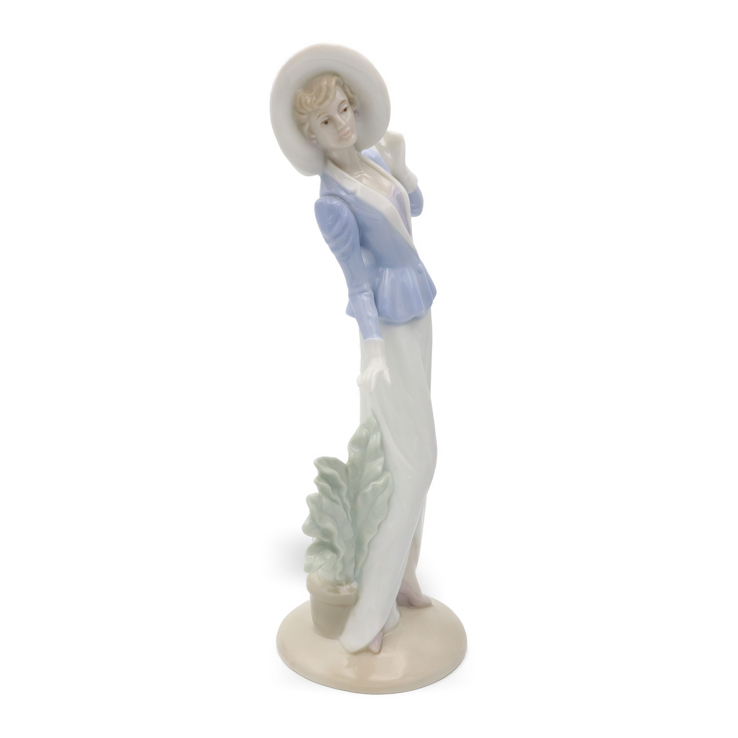 Monti Fiero Porcelain Elegant Lady In Hat, Hand Painted Spanish Porcelain Figurine