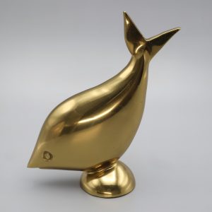 Brass Fish Figurine – Solid Metal Art Deco Statue - Vintage Brass Decor - Nautical Fish Statue - Retro Metal Figurine - Coastal Home Decor - Antique Brass Sculpture - Mid Century Modern Fish Decor