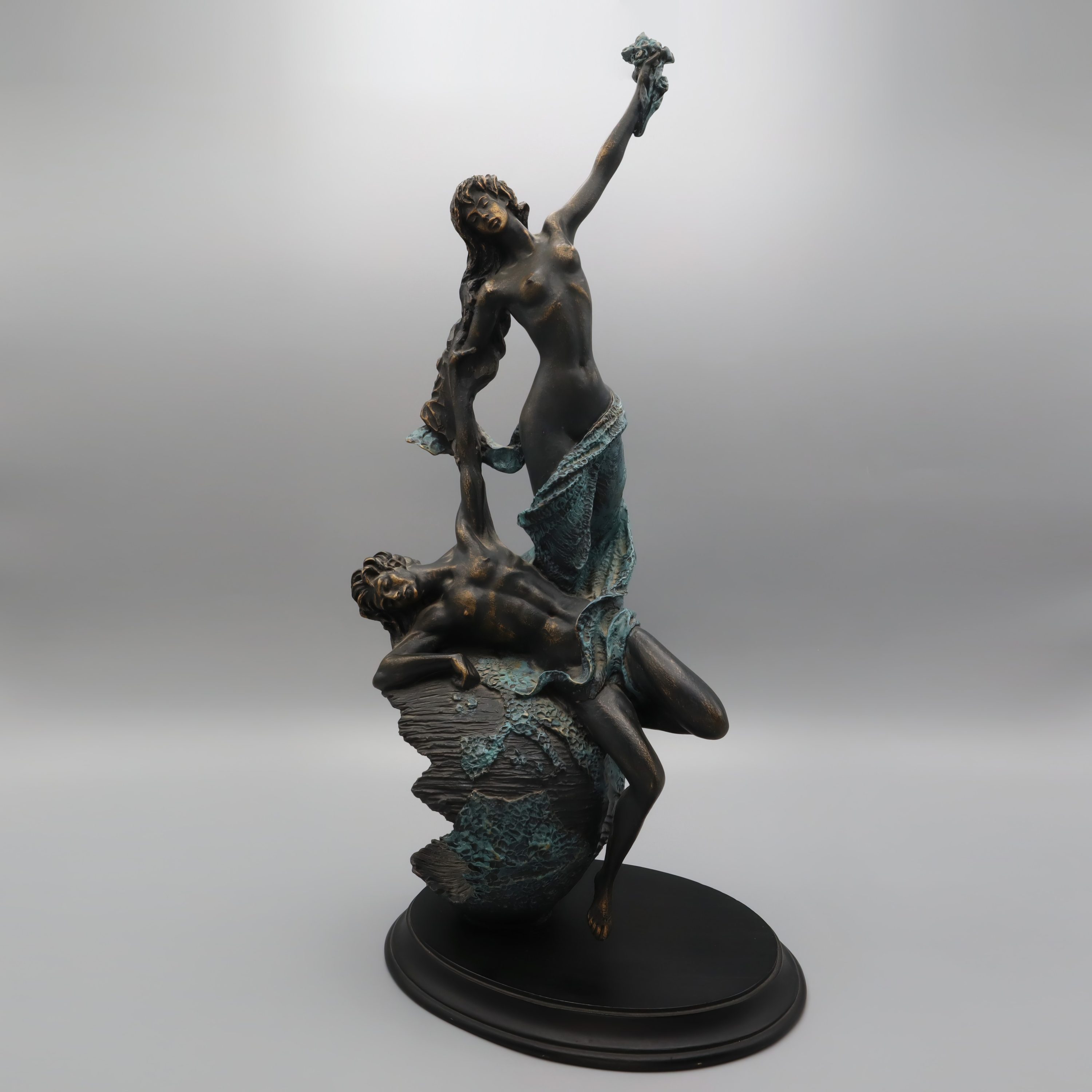Bronze Statue Allegria - Art Deco Figure - Solid Bronze Heavy Statue - Vintage Home Decor - Antique Art Deco Sculpture