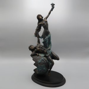 Bronze Statue Allegria - Art Deco Figure - Solid Bronze Heavy Statue - Vintage Home Decor - Antique Art Deco Sculpture