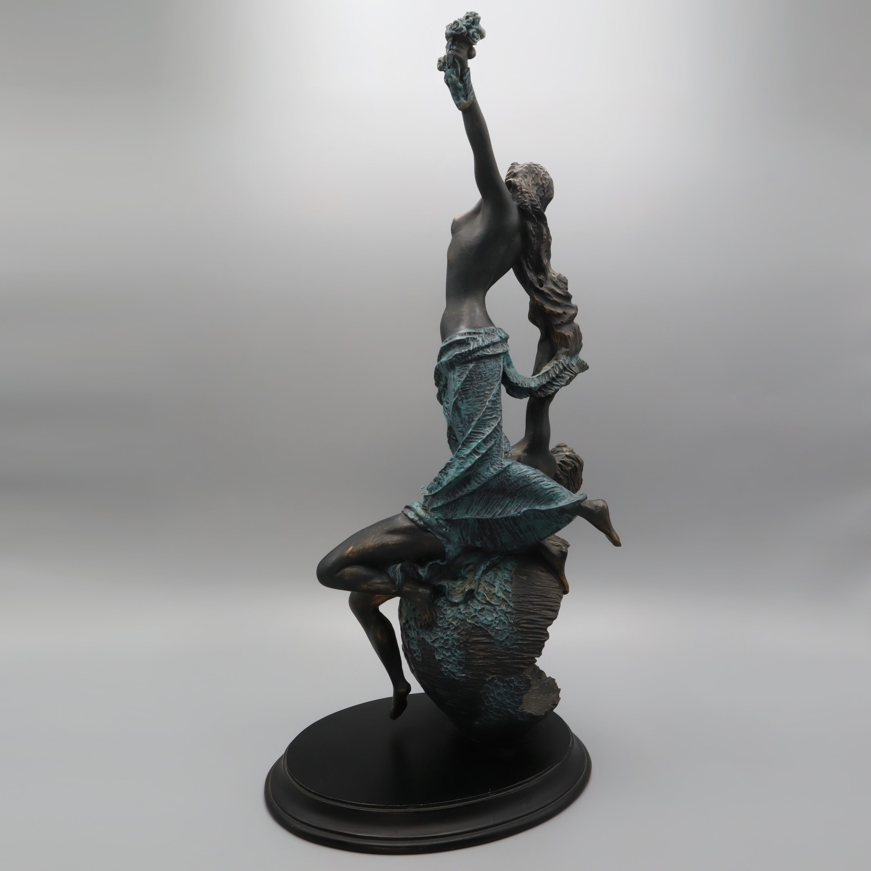 Bronze Statue Allegria - Art Deco Figure - Solid Bronze Heavy Statue - Vintage Home Decor - Antique Art Deco Sculpture