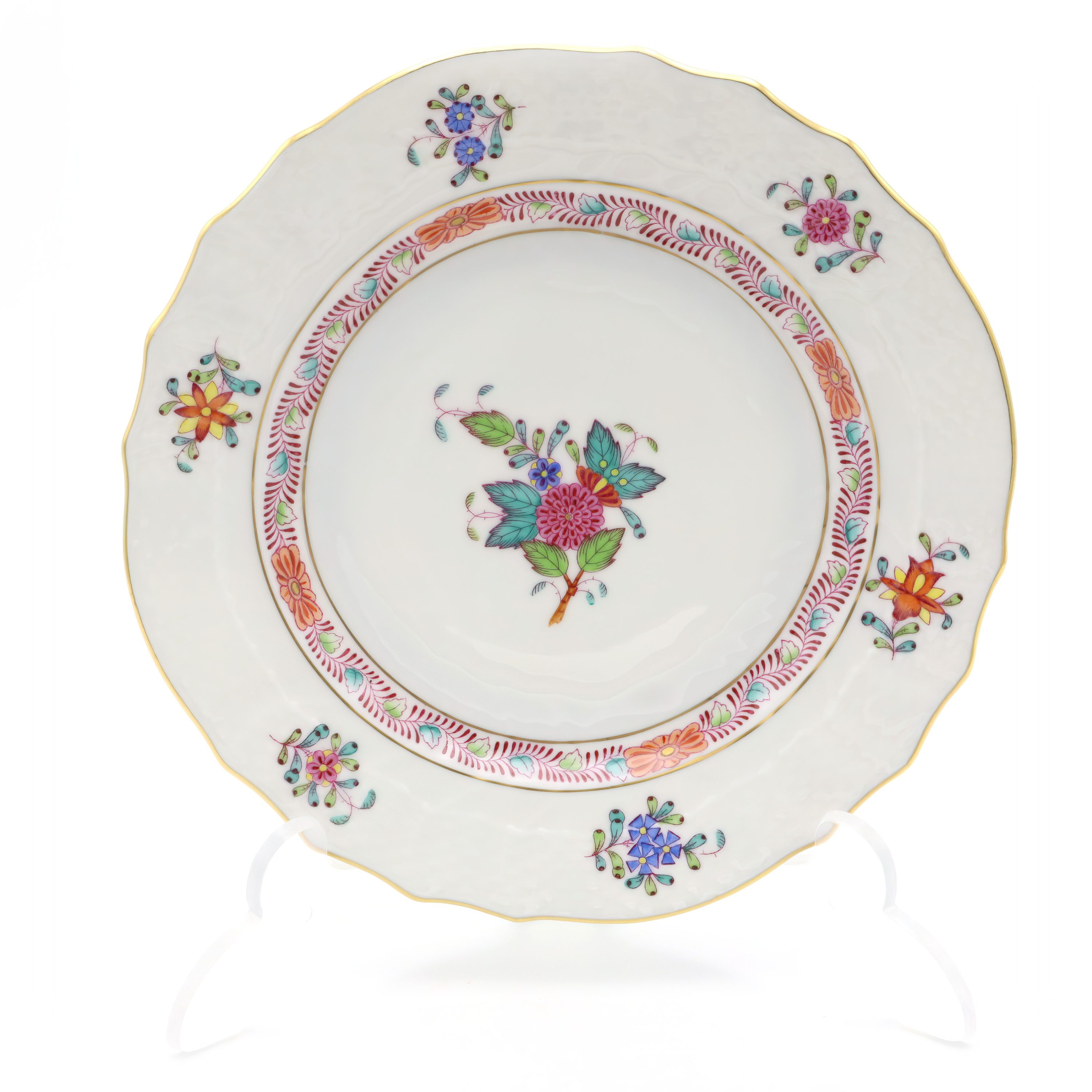 Herend Multicolor Chinese Bouquet Bread & Butter Plate - Hand-Painted Porcelain Plate - Vintage Herend China - Collectible Herend Plate - Floral Pattern Plate - Fine Dining Tableware - Hungarian Porcelain Dish - Cottagecore Kitchen Decor