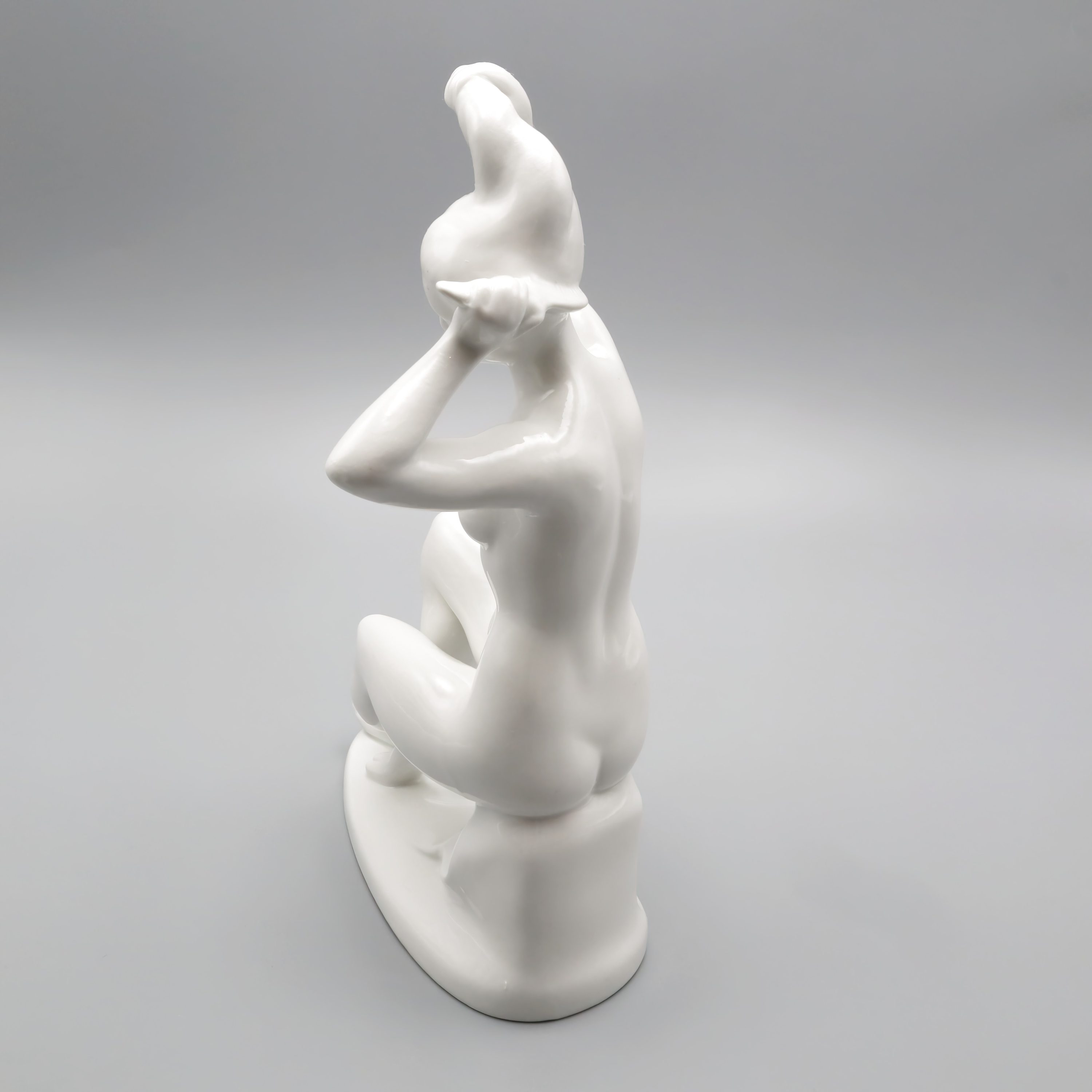 Thumbnail for Mid-Century Modern Nude Figurine – Helen Of Troy – Woman In Poised Beauty Rare Unpainted Version