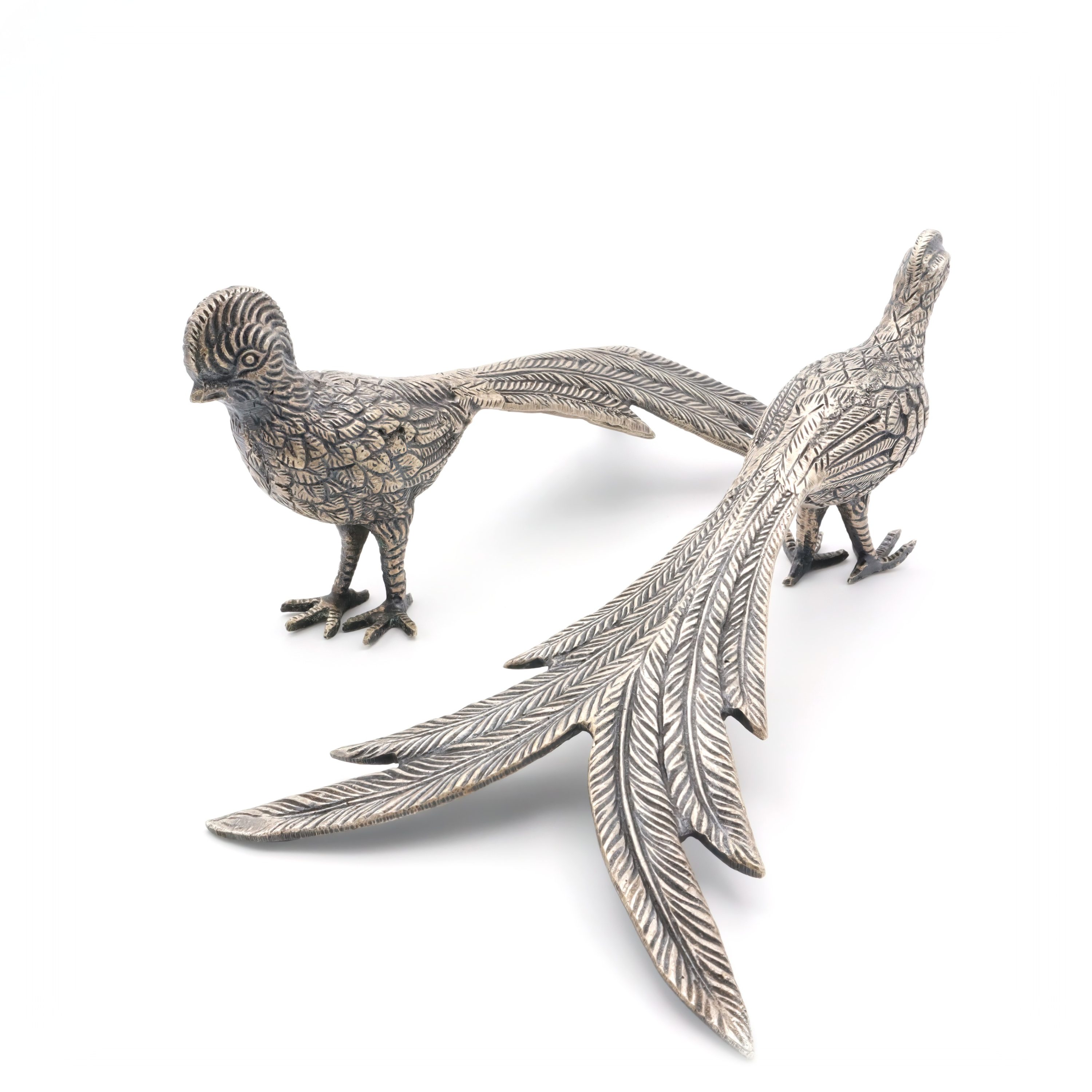 Vintage Metal Pheasant Figurines - Table Decoration - For Bird Lovers - Rustic Home Decor - Pair Of Pheasants  - Animal Collectibles - Vintage-Inspired Decor - Wildlife Inspired Gift