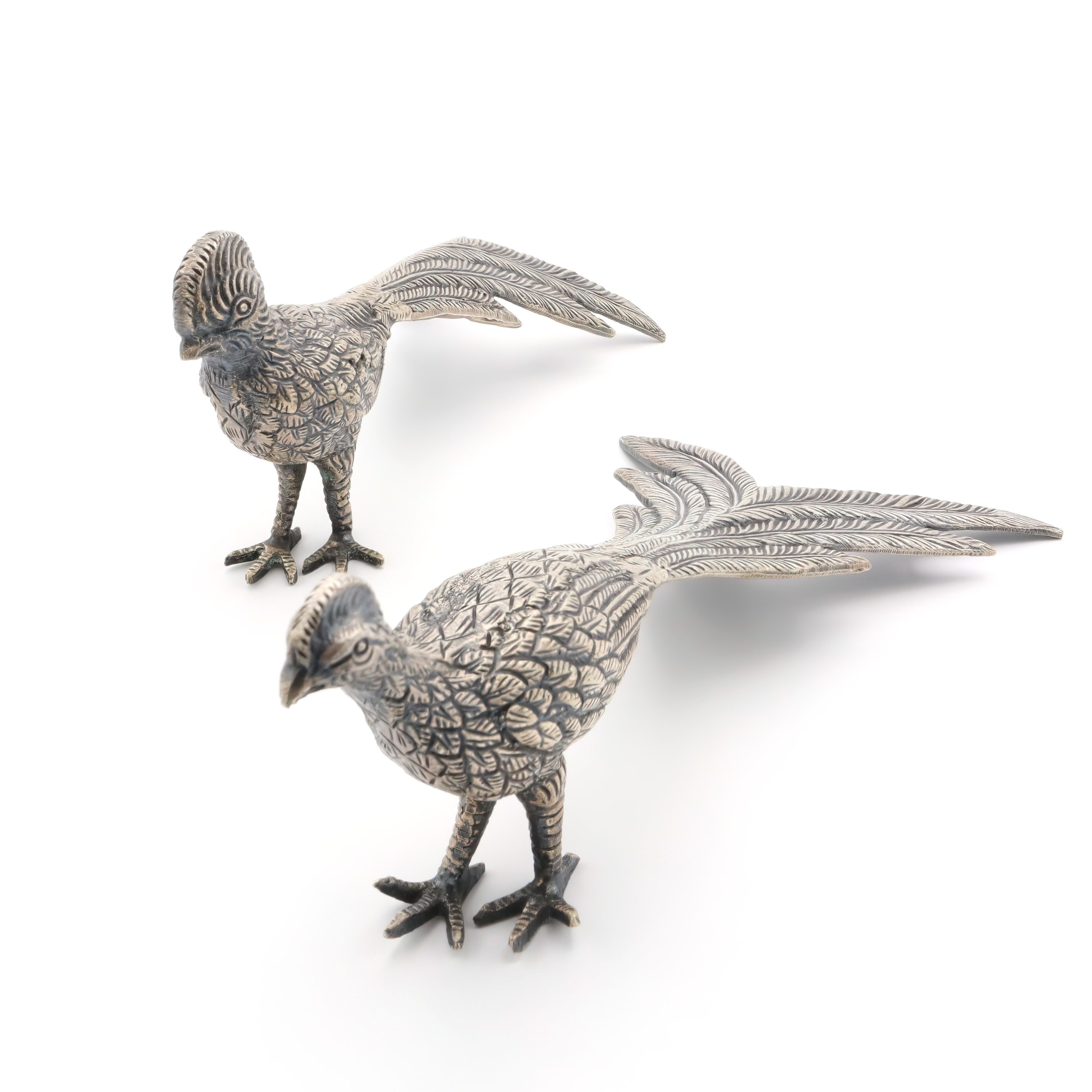 Vintage Metal Pheasant Figurines - Table Decoration - For Bird Lovers - Rustic Home Decor - Pair Of Pheasants  - Animal Collectibles - Vintage-Inspired Decor - Wildlife Inspired Gift