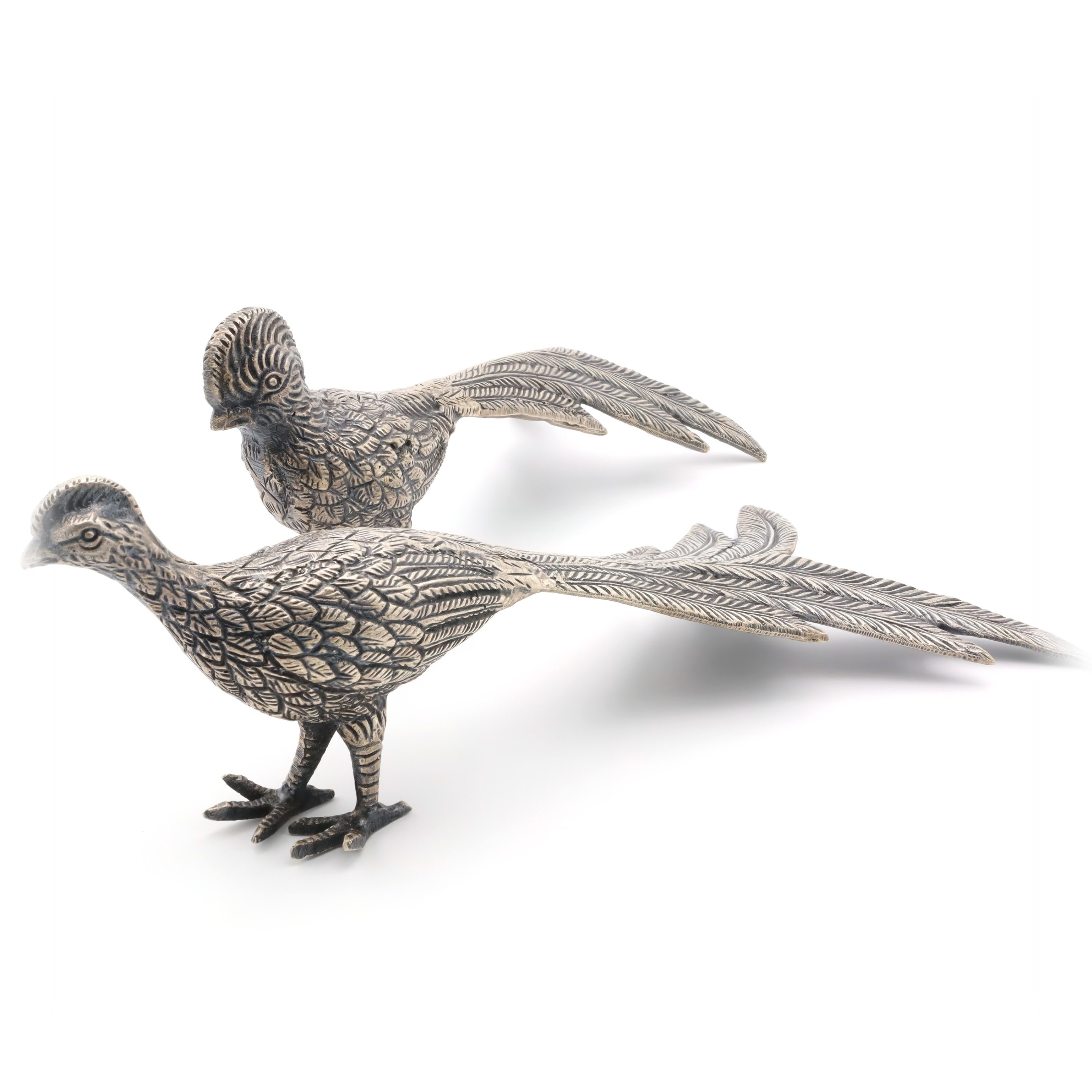 Vintage Metal Pheasant Figurines - Table Decoration - For Bird Lovers - Rustic Home Decor - Pair Of Pheasants  - Animal Collectibles - Vintage-Inspired Decor - Wildlife Inspired Gift