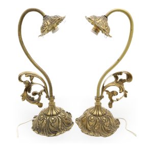 Antique French Bronze Lamp - Pair Of Bedside Lamps - Vintage Lighting Decor - French Country Bedroom Decor - Ornate Bronze Table Lamps