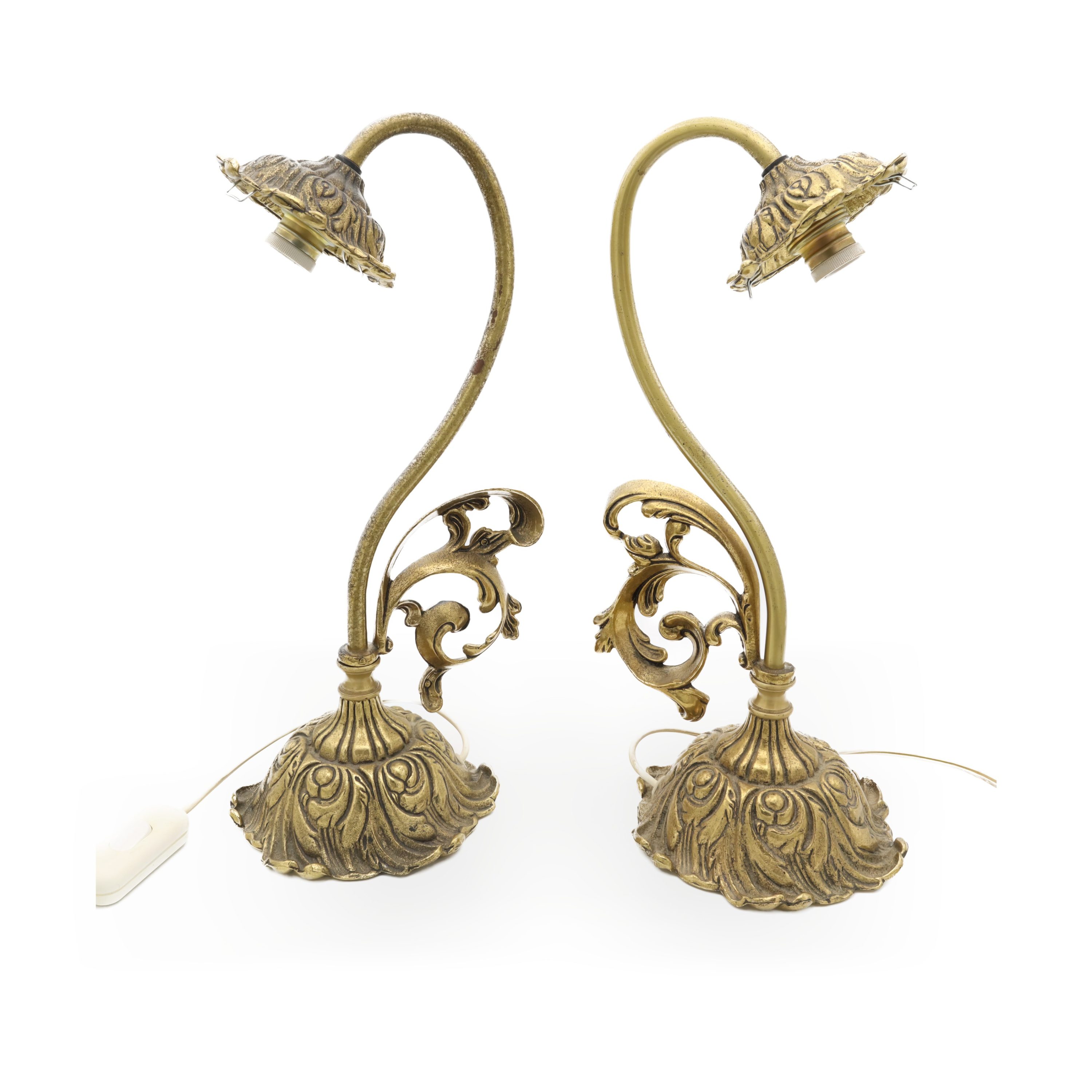 Antique French Bronze Lamp - Pair Of Bedside Lamps - Vintage Lighting Decor - French Country Bedroom Decor - Ornate Bronze Table Lamps