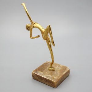 Art Deco Dancer Statue - Bronze Woman Figurine - Vintage Art Deco Sculpture - Elegant Bronze Decor - Collectible Figurine
