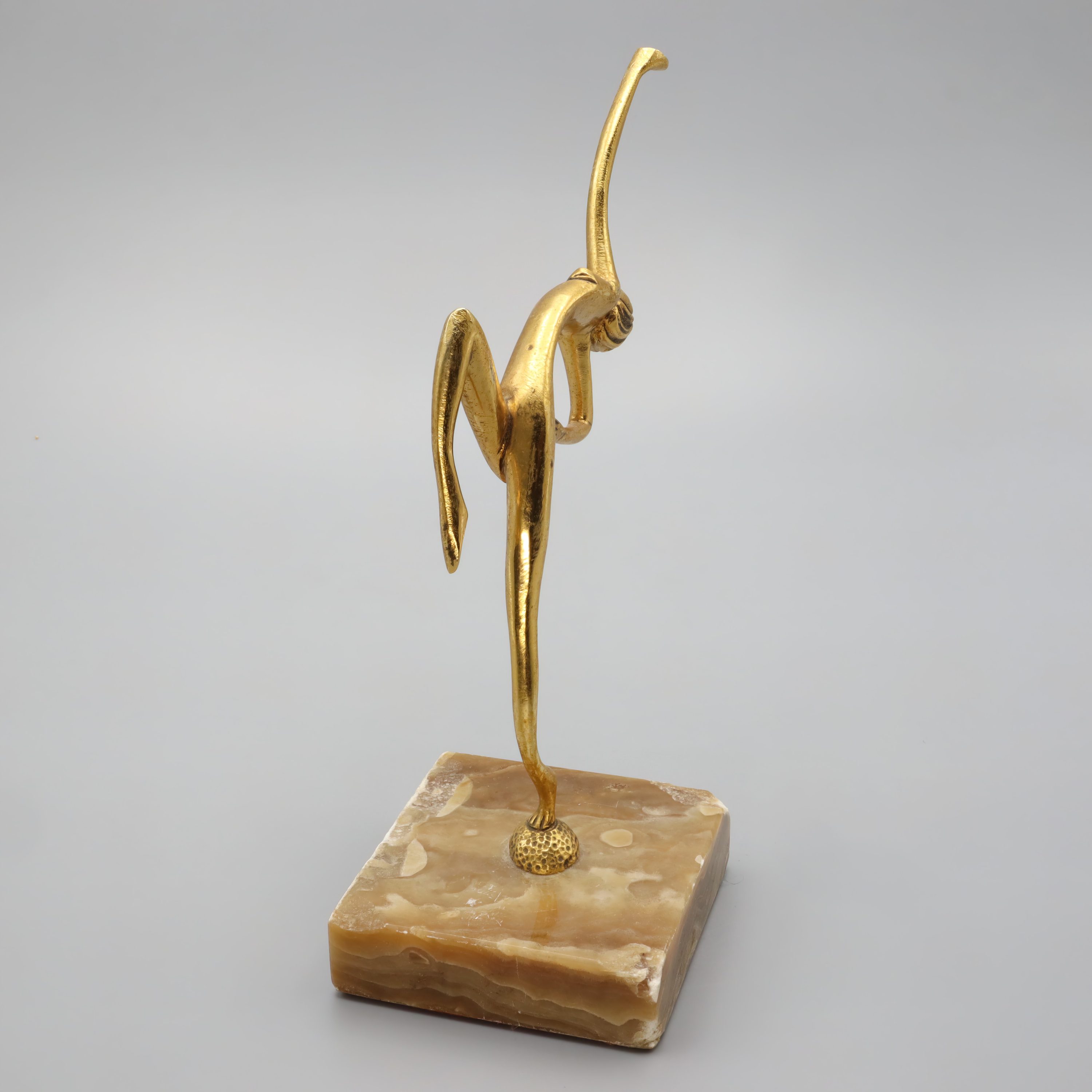 Art Deco Dancer Statue - Bronze Woman Figurine - Vintage Art Deco Sculpture - Elegant Bronze Decor - Collectible Figurine