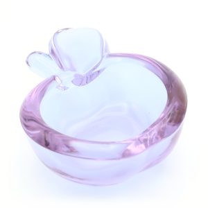 Murano Glass Ash Tray Apple – Blown Crystal Trinket Tray - Vintage Home Décor - Handmade Italian Art Glass - Mid Century Modern Glass Bowl - Collectible Glassware